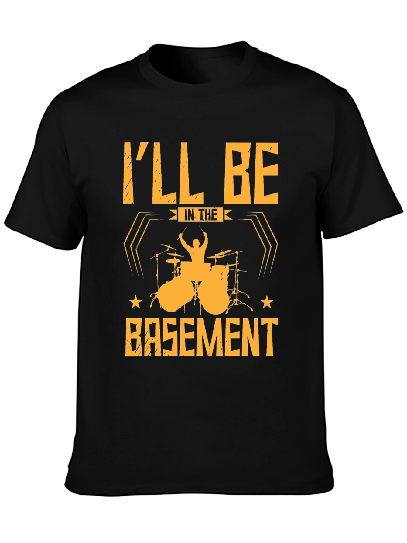 Drummer T-Shirt: Ill Be In The Basement Black Tee