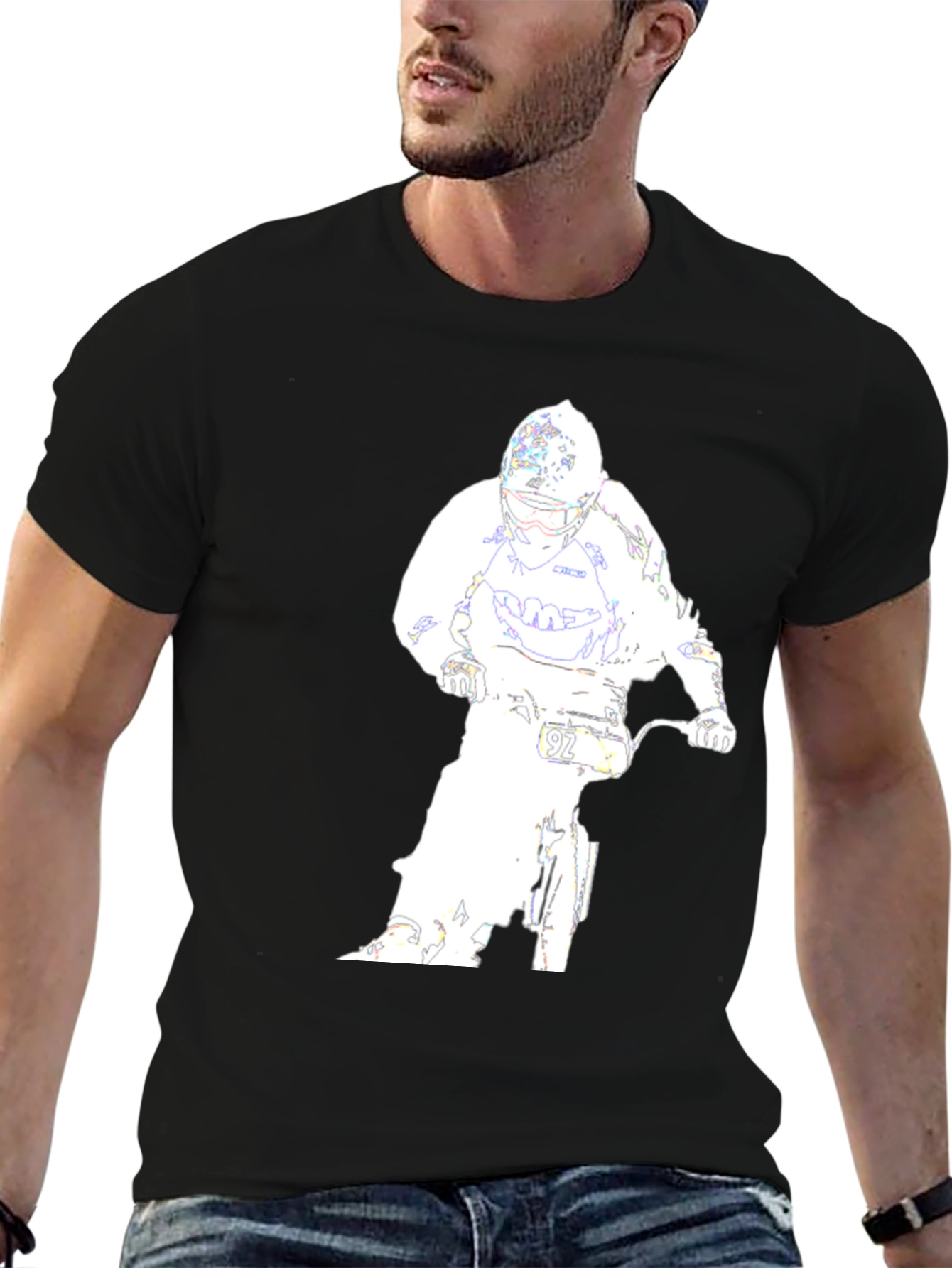 Motocross Rider Graphic Tee - Black