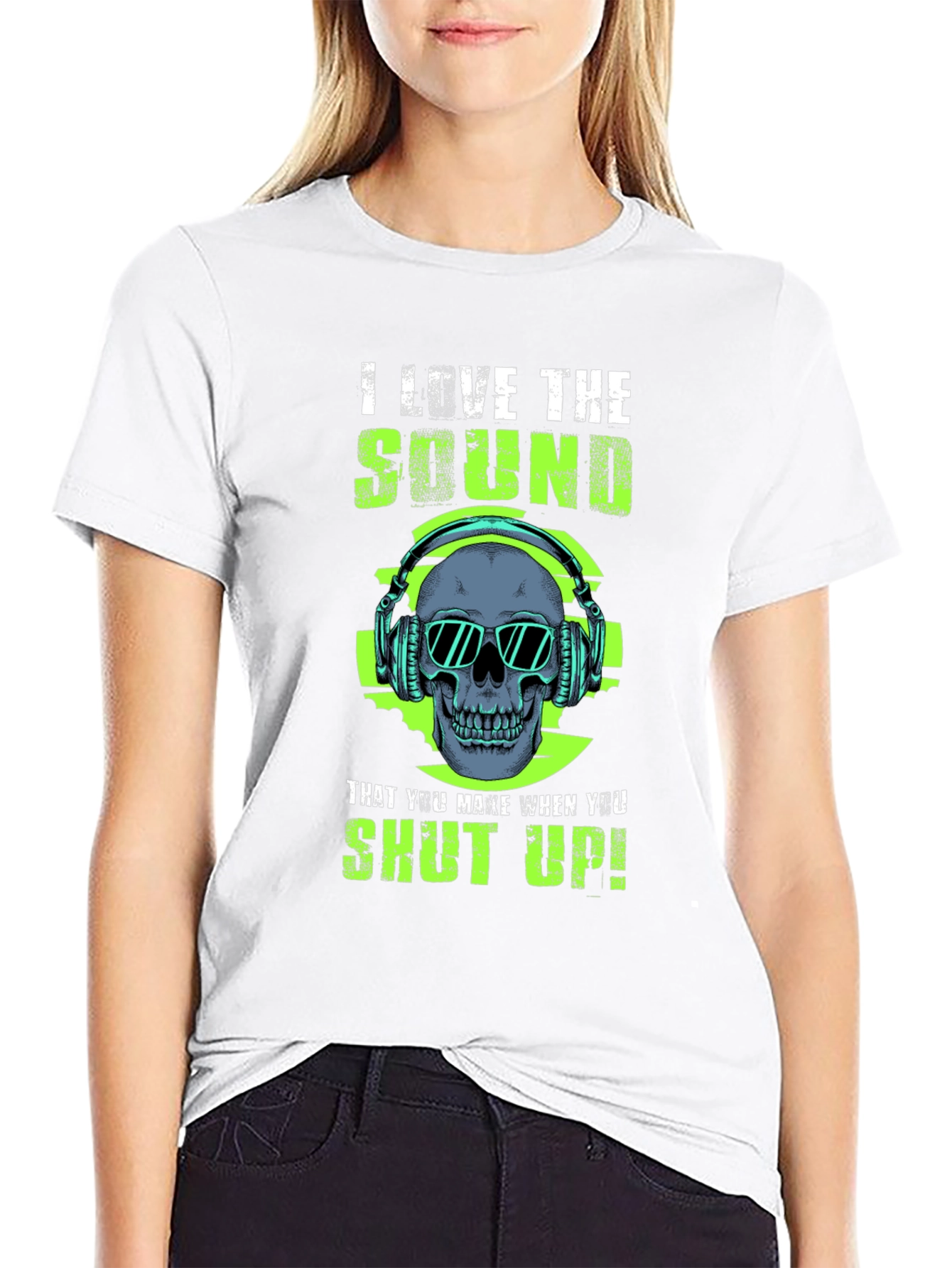 I Love The Sound Skull Graphic T-Shirt