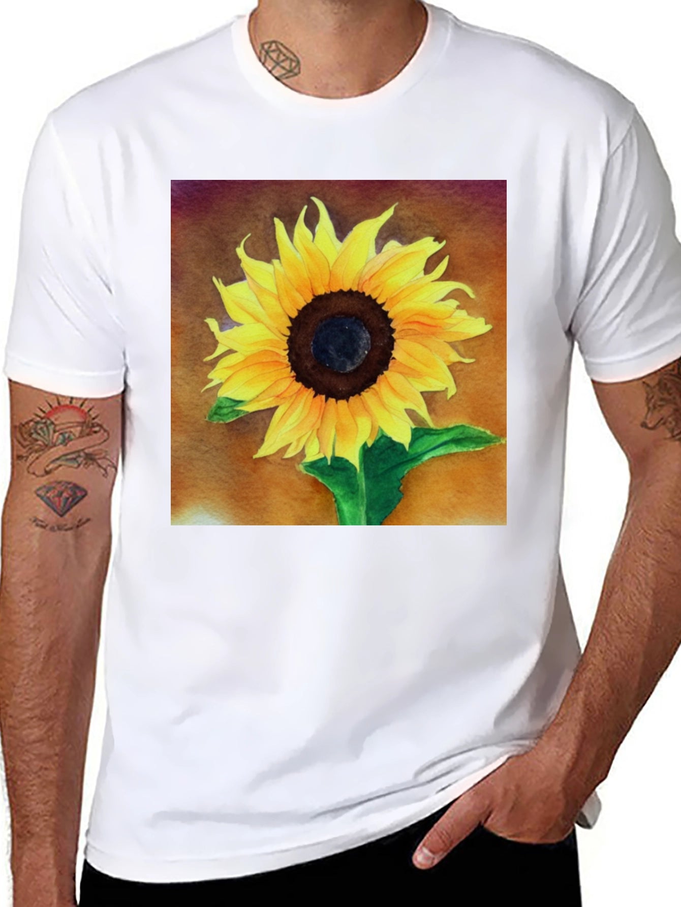 Sunflower Graphic Tee - Bold Floral Design