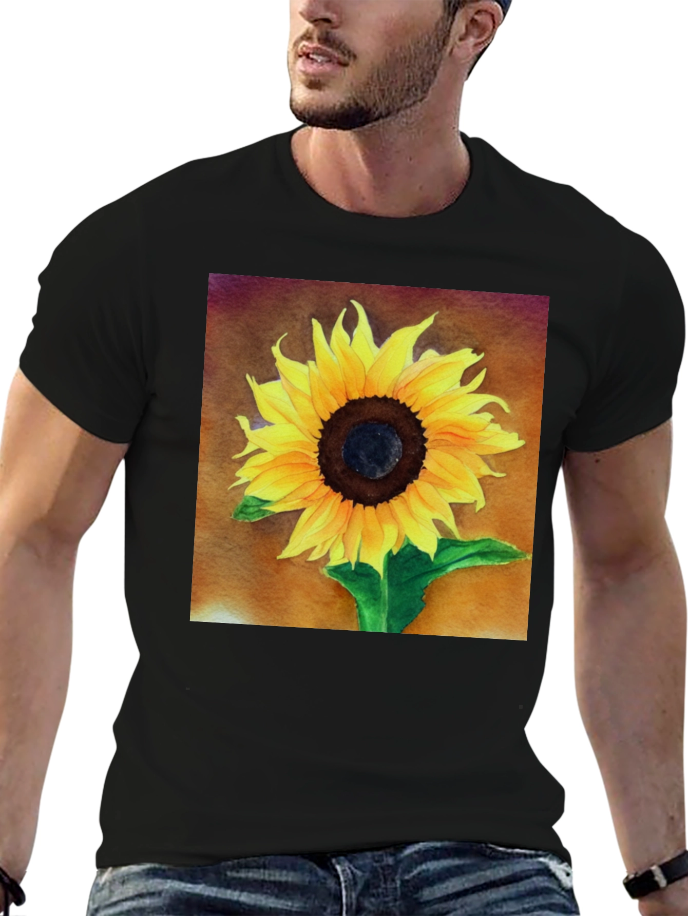 Sunflower Graphic Tee - Bold Floral Design