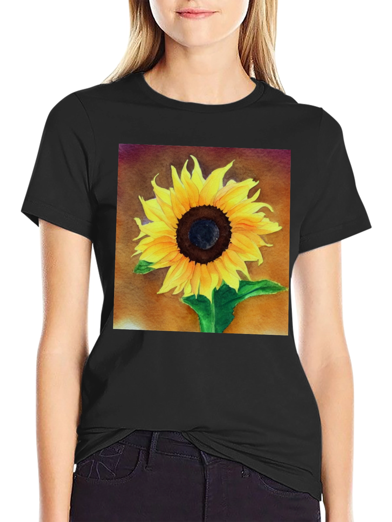 Sunflower Graphic Tee - Bold Floral Design