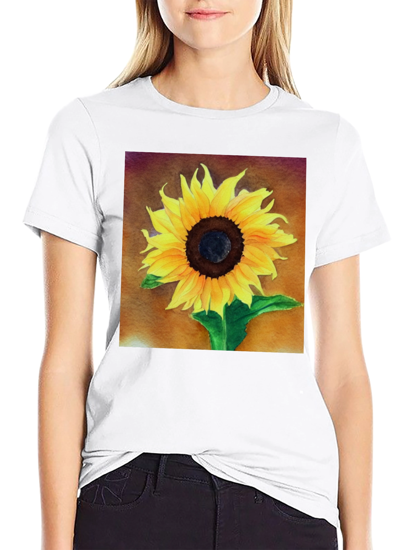 Sunflower Graphic Tee - Bold Floral Design