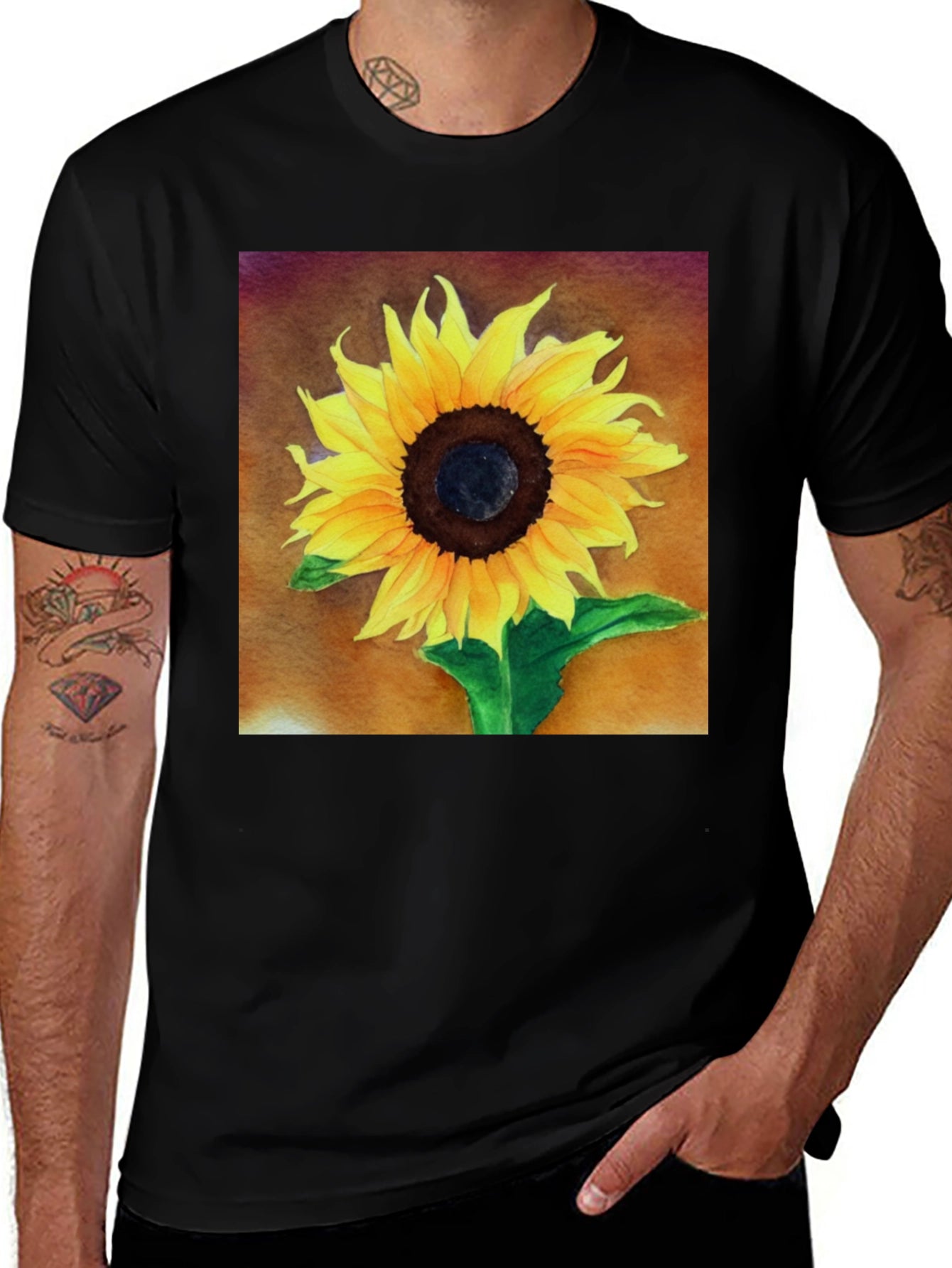 Sunflower Graphic Tee - Bold Floral Design