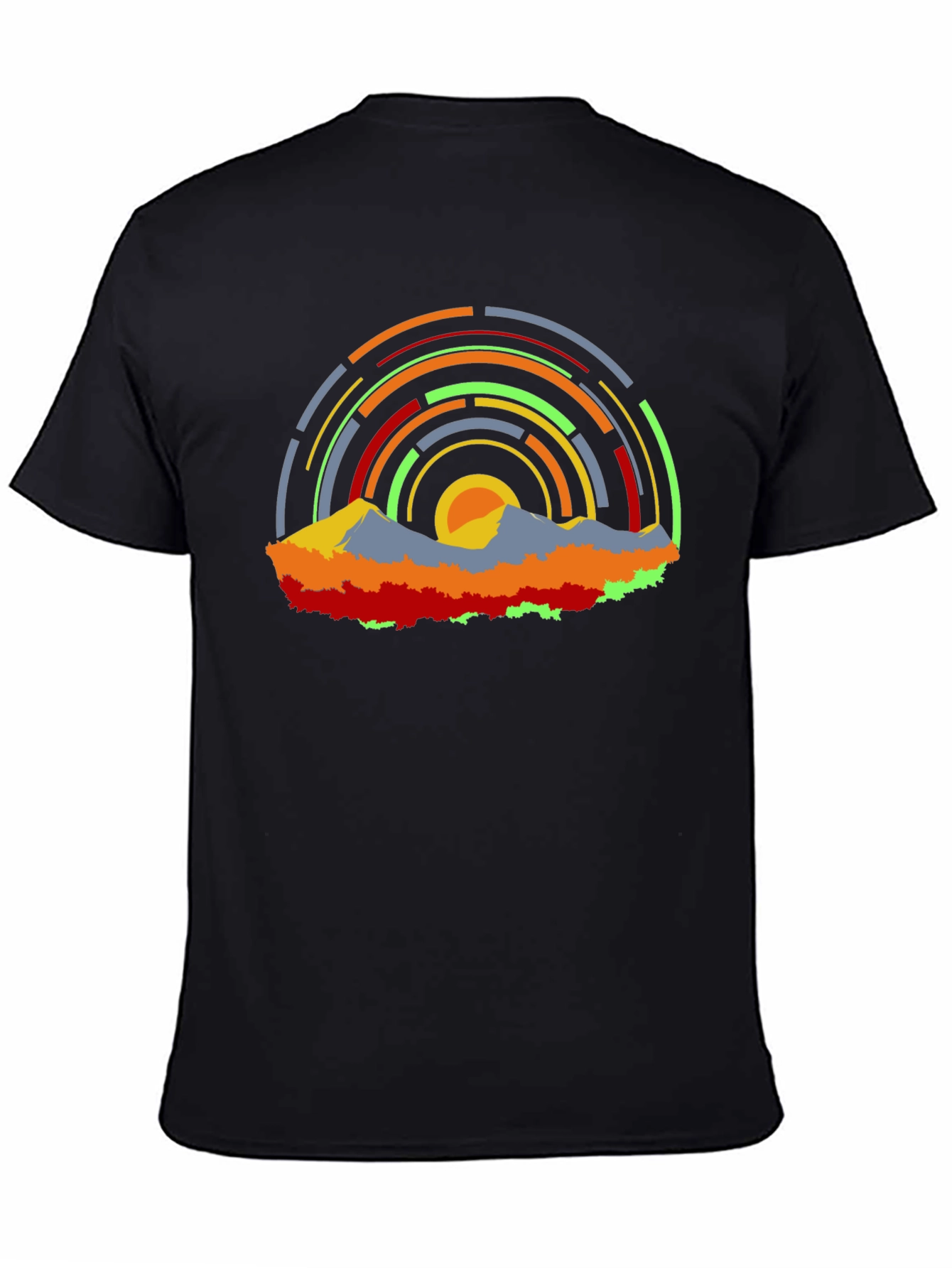 Abstract Mountainscape Graphic T-Shirt