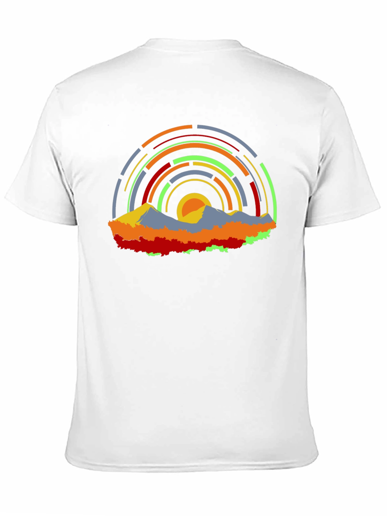 Abstract Mountainscape Graphic T-Shirt