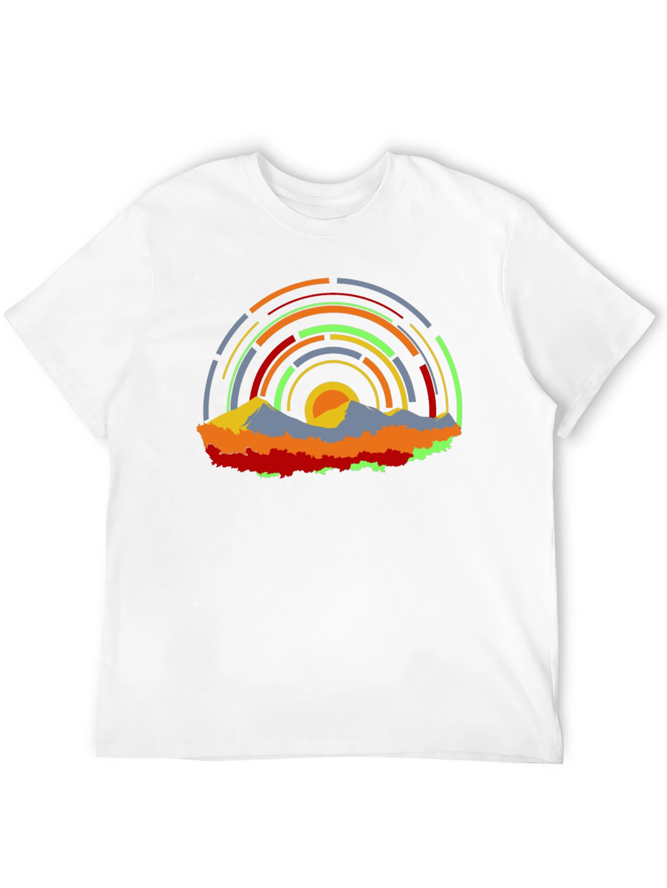 Abstract Mountainscape Graphic T-Shirt