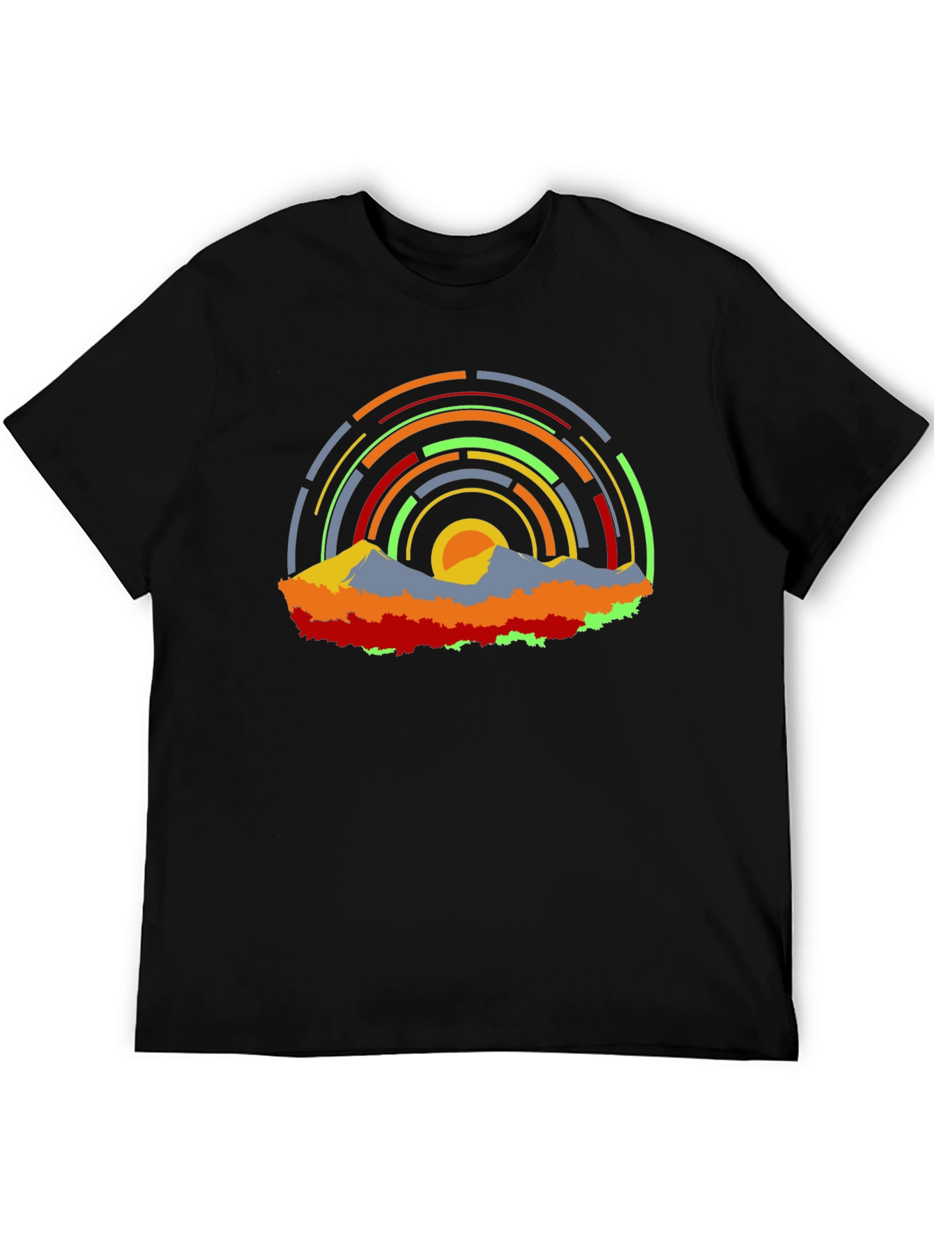 Abstract Mountainscape Graphic T-Shirt
