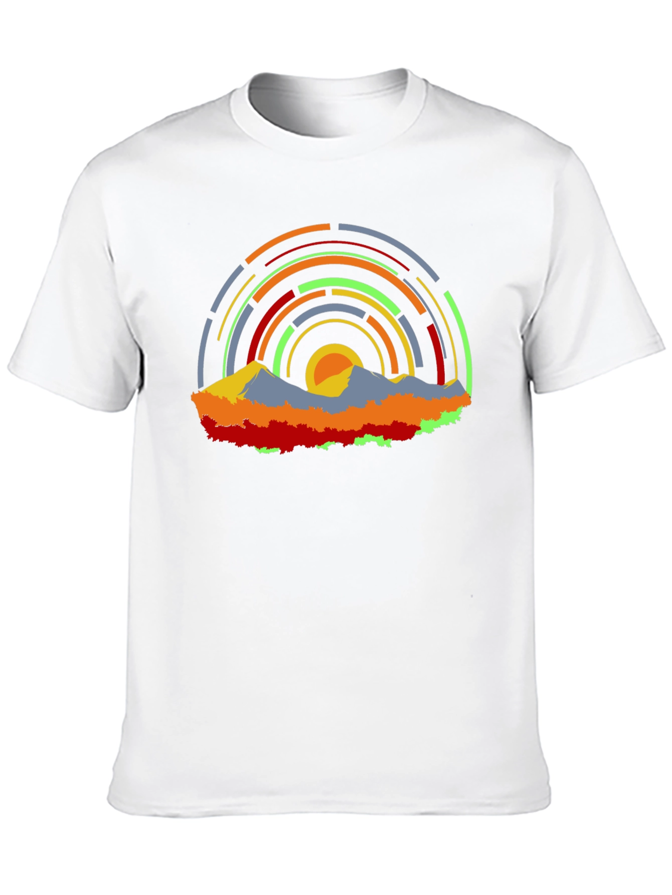 Abstract Mountainscape Graphic T-Shirt