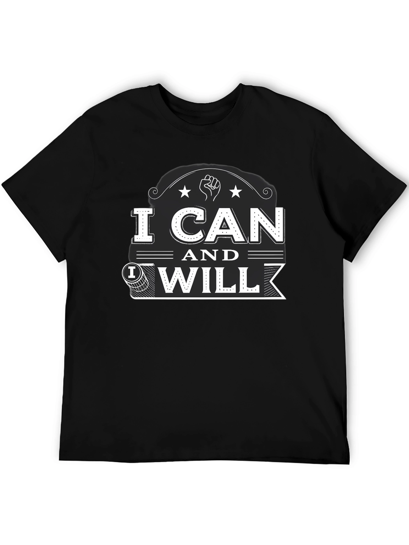 I Can and I Will Black Graphic T-Shirt