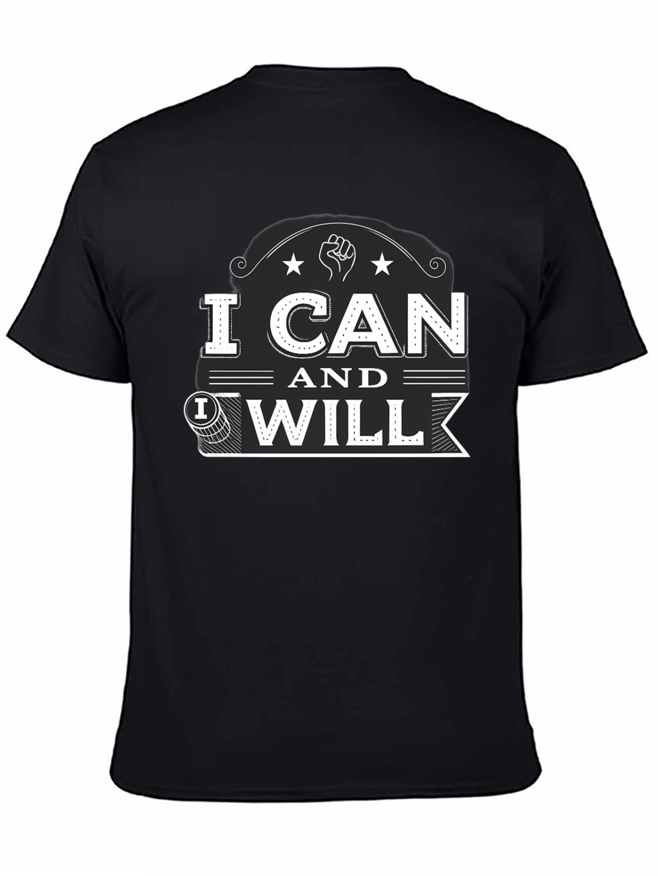 I Can and I Will Black Graphic T-Shirt