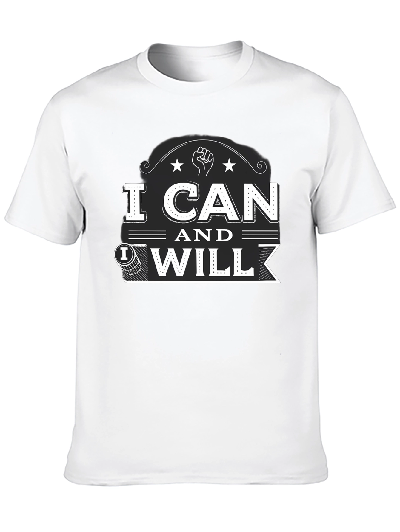 I Can and I Will Black Graphic T-Shirt