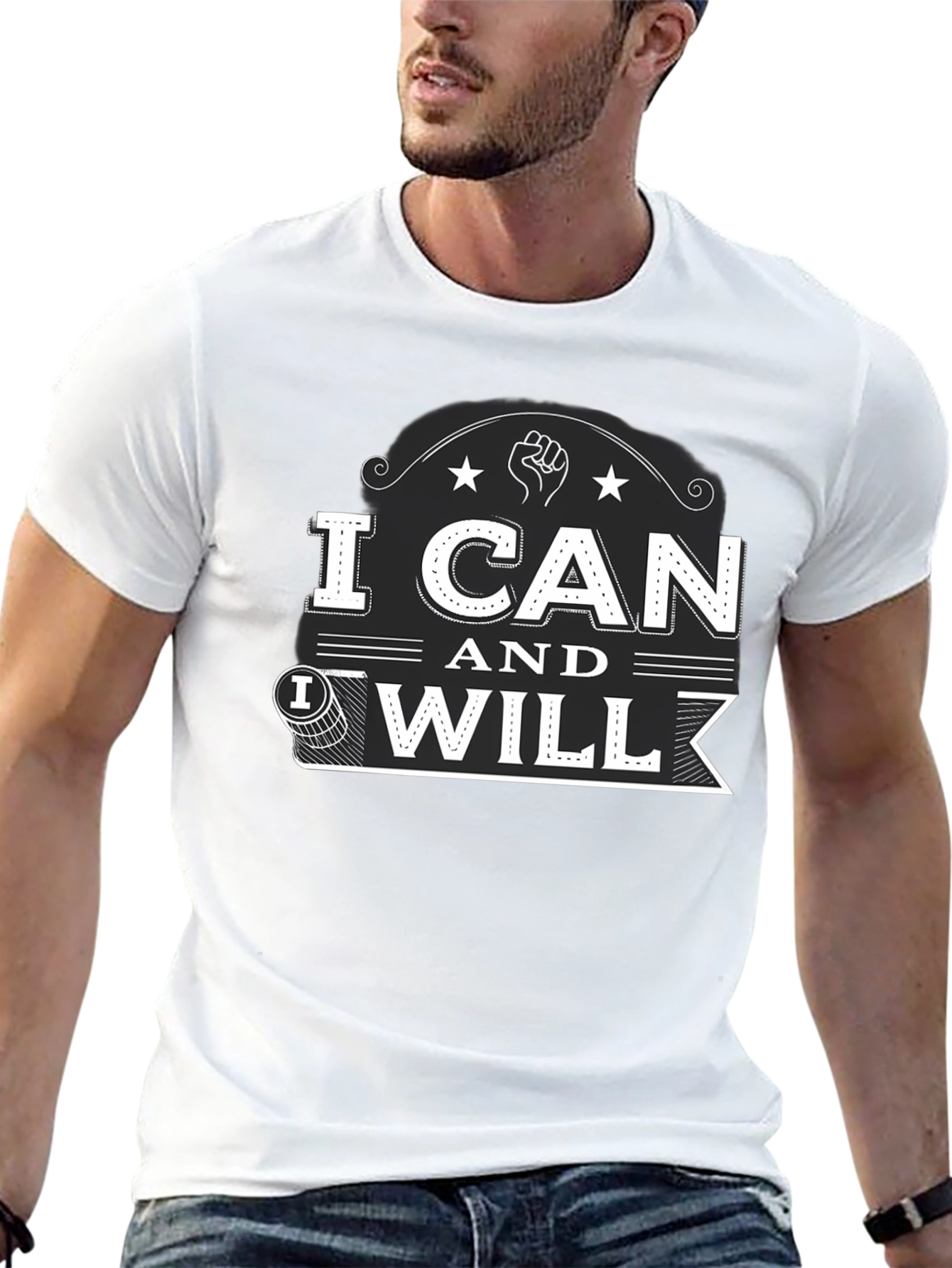 I Can and I Will Black Graphic T-Shirt