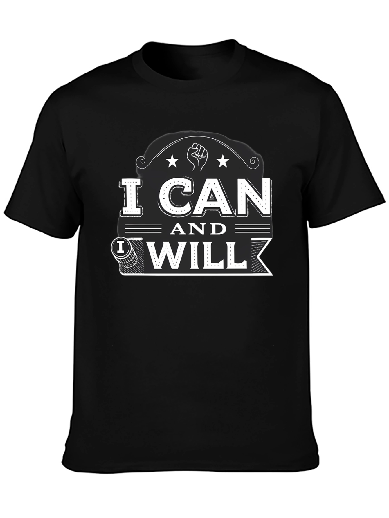 I Can and I Will Black Graphic T-Shirt