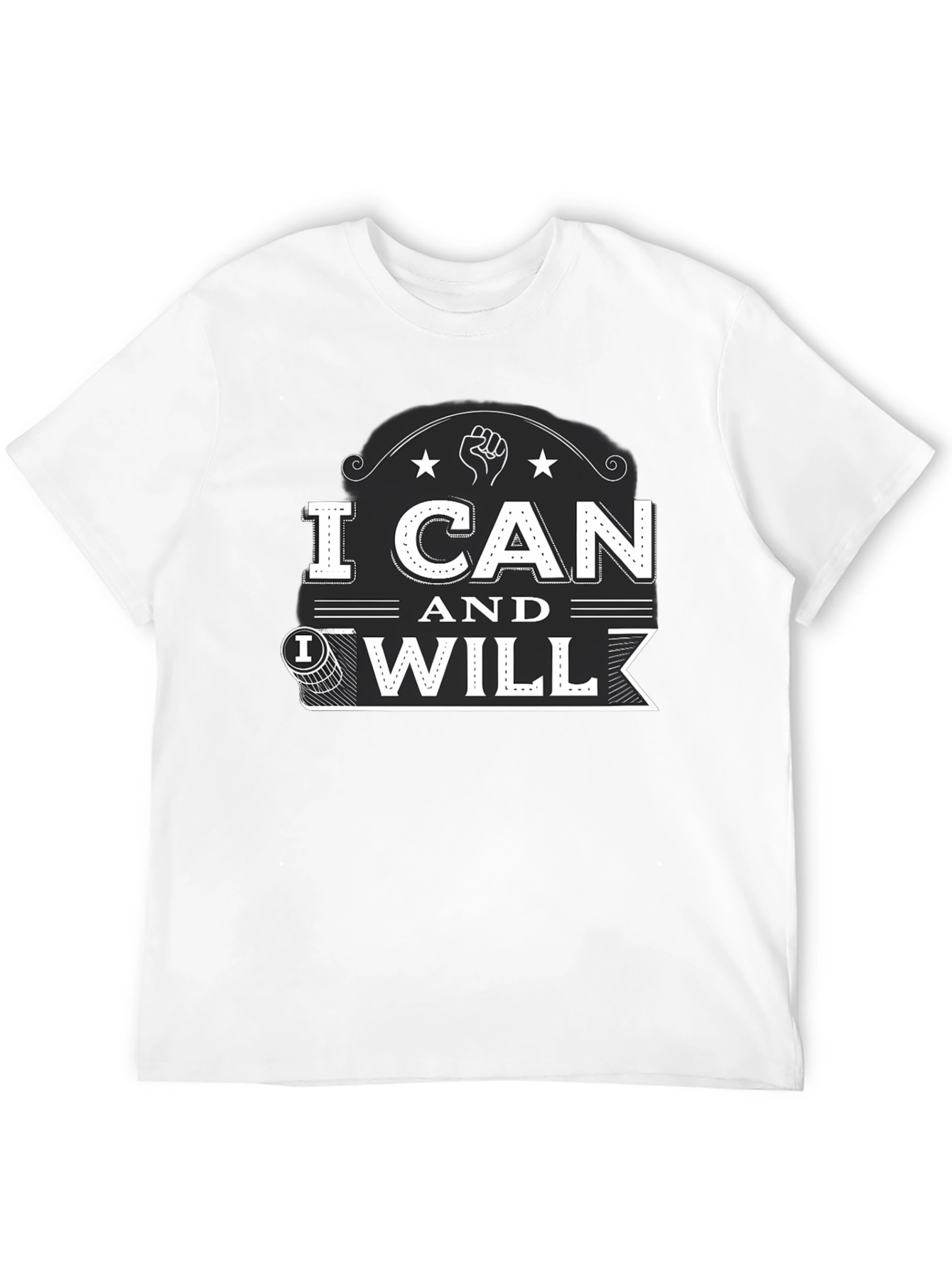 I Can and I Will Black Graphic T-Shirt