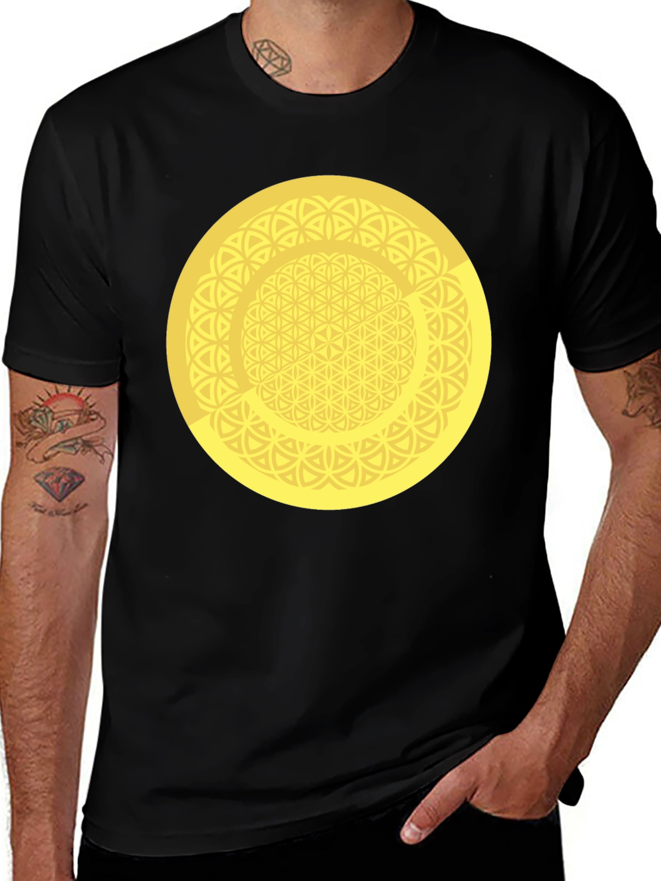 Geometric Circle Graphic Tee - Mens Black T-Shirt