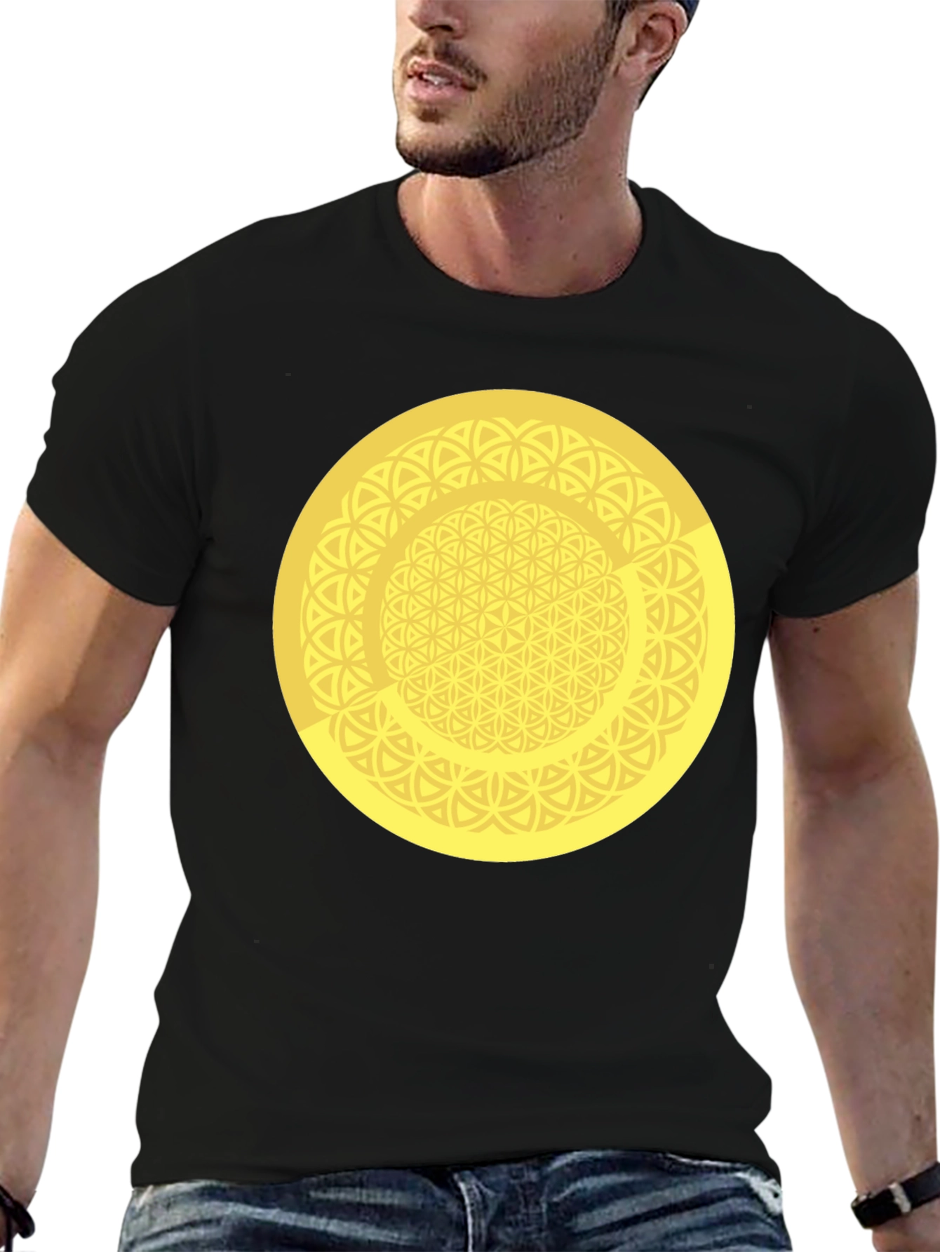 Geometric Circle Graphic Tee - Mens Black T-Shirt