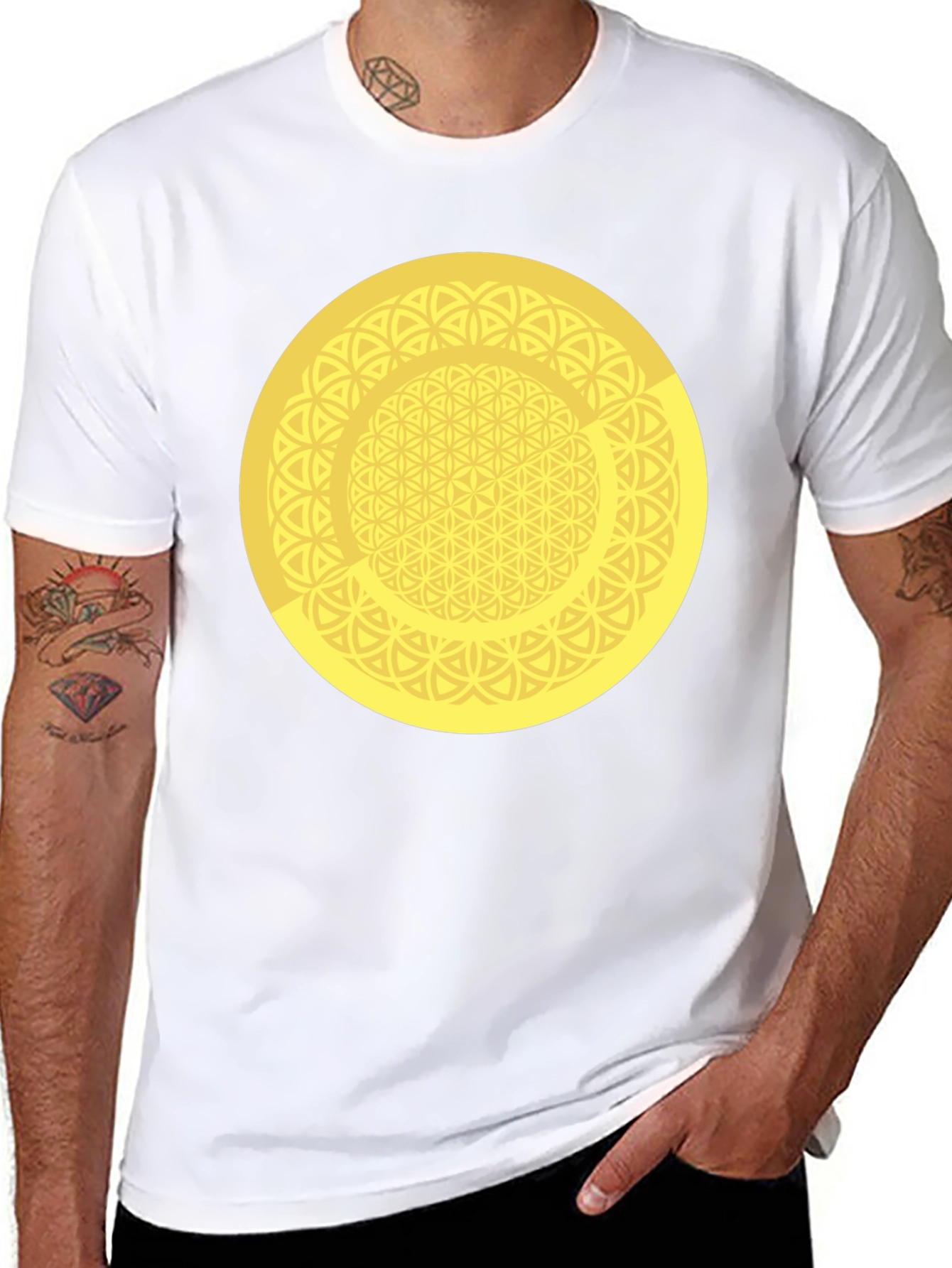 Geometric Circle Graphic Tee - Mens Black T-Shirt