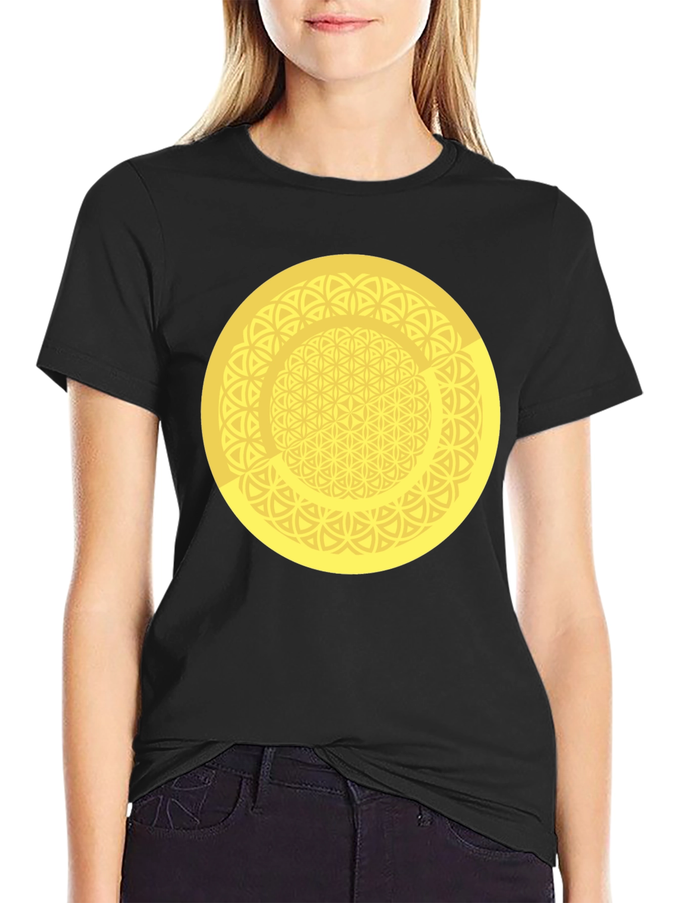 Geometric Circle Graphic Tee - Mens Black T-Shirt