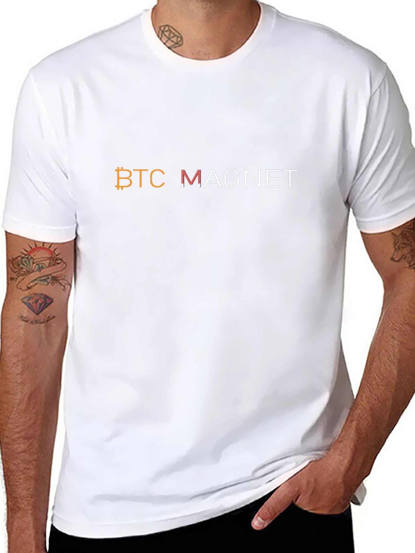 BTC Magnet Black T-Shirt - Crypto Currency Tee