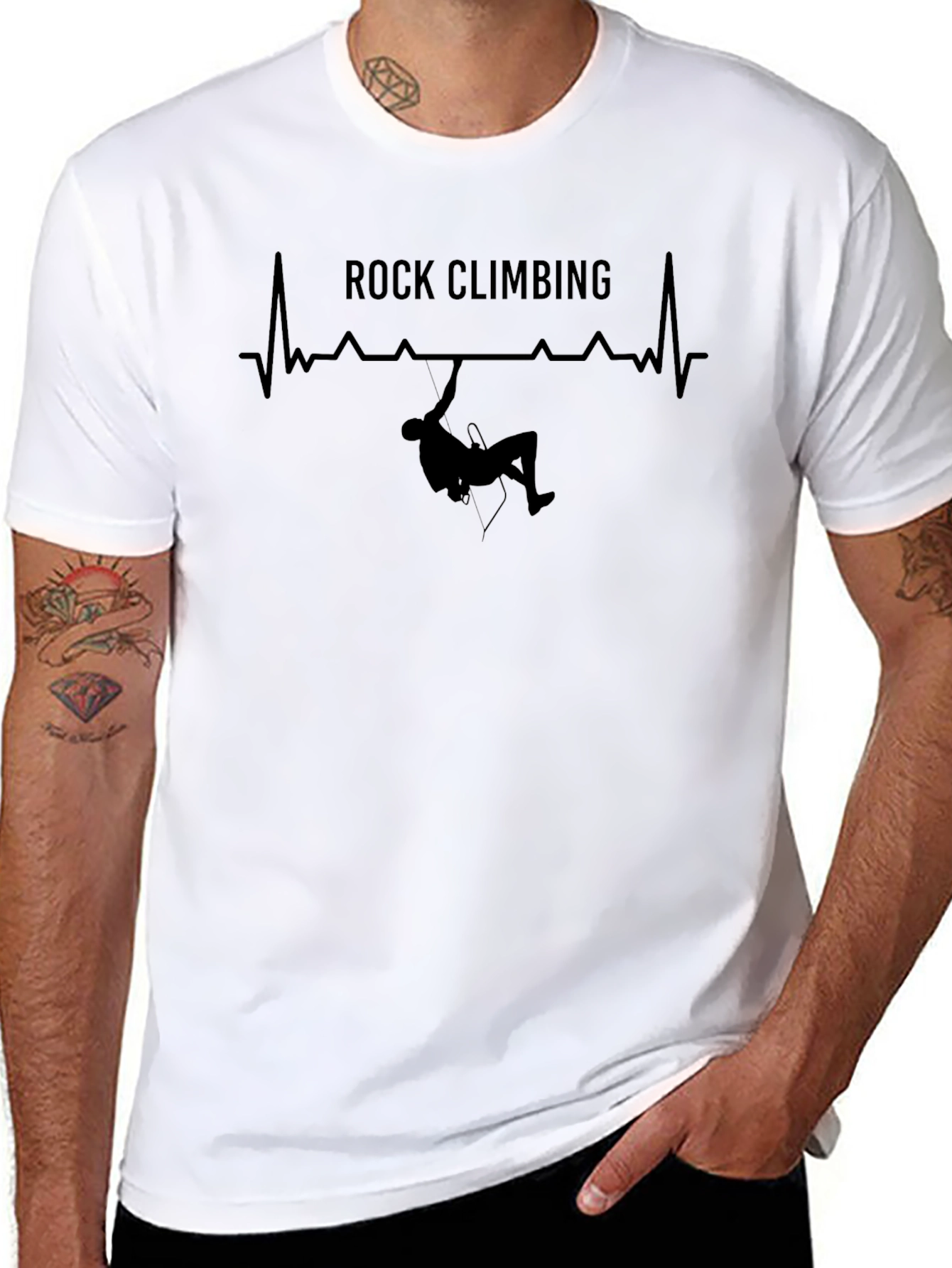Rock Climbing Heartbeat Graphic T-Shirt