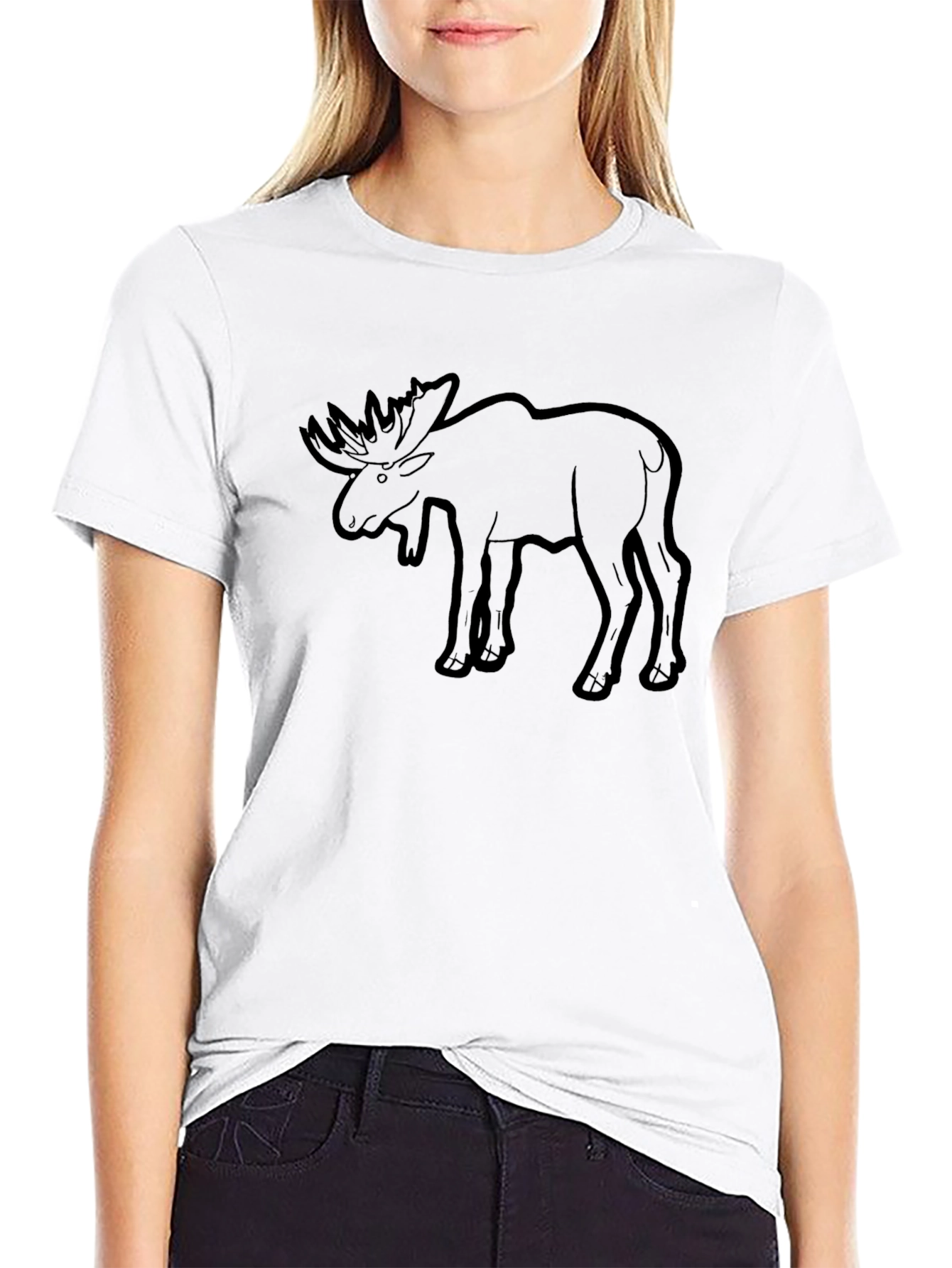 Moose Graphic Print T-Shirt