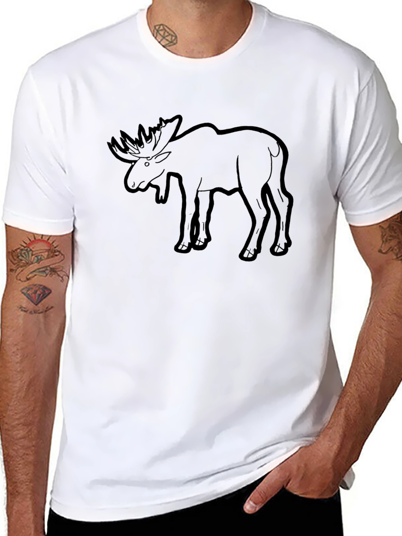 Moose Graphic Print T-Shirt