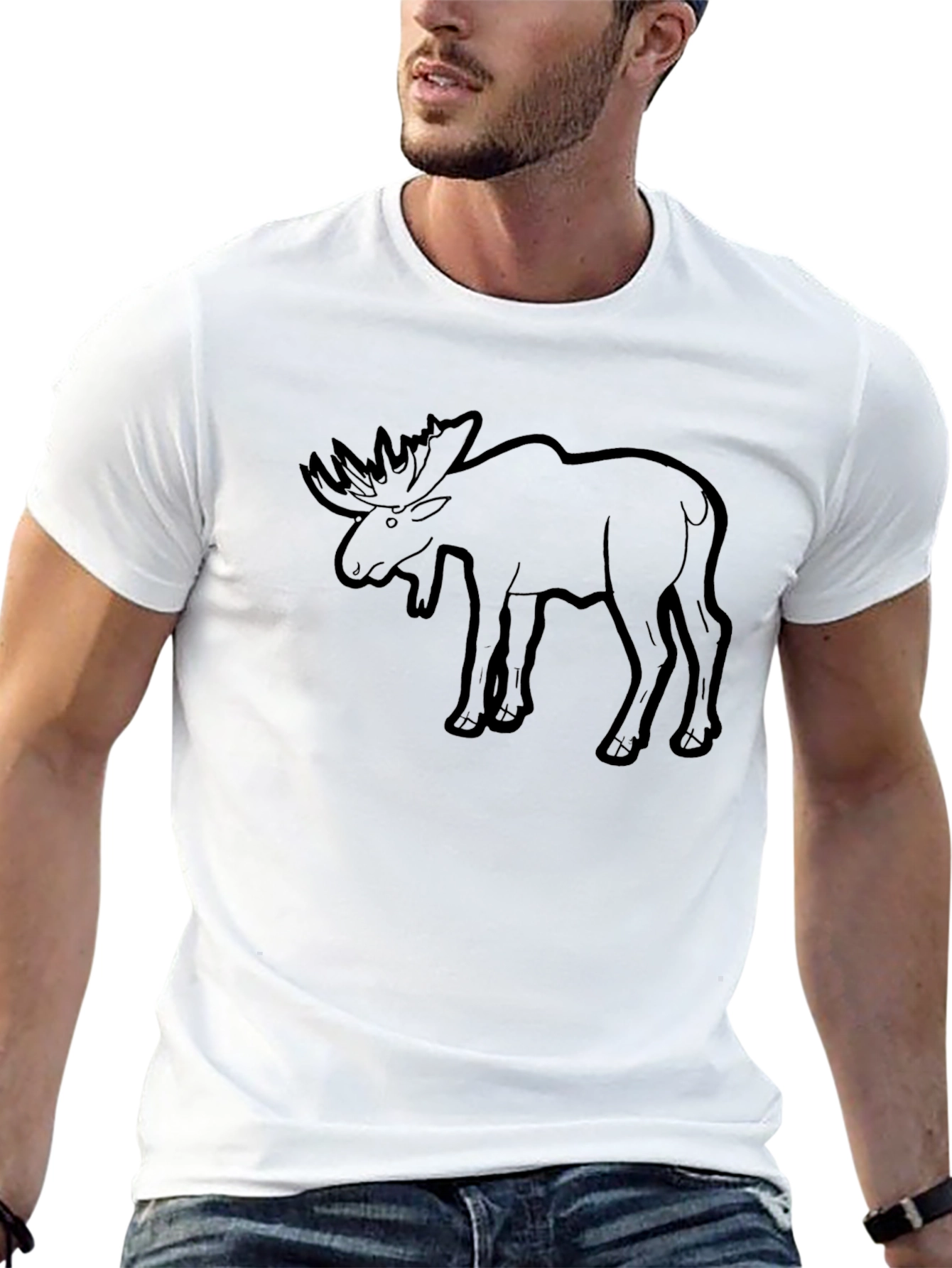 Moose Graphic Print T-Shirt