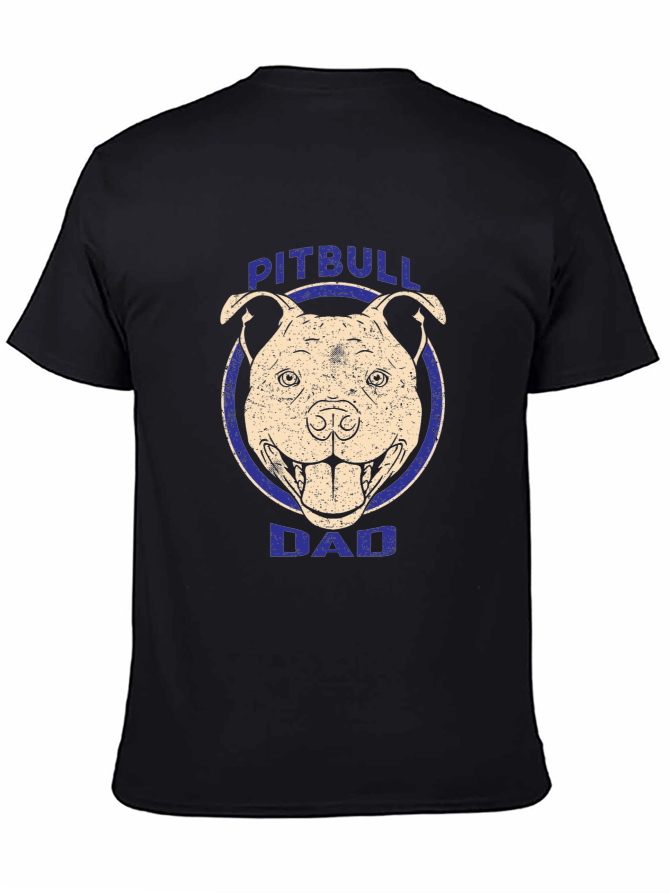 Pitbull Dad Graphic Tee - Black Cotton T-Shirt