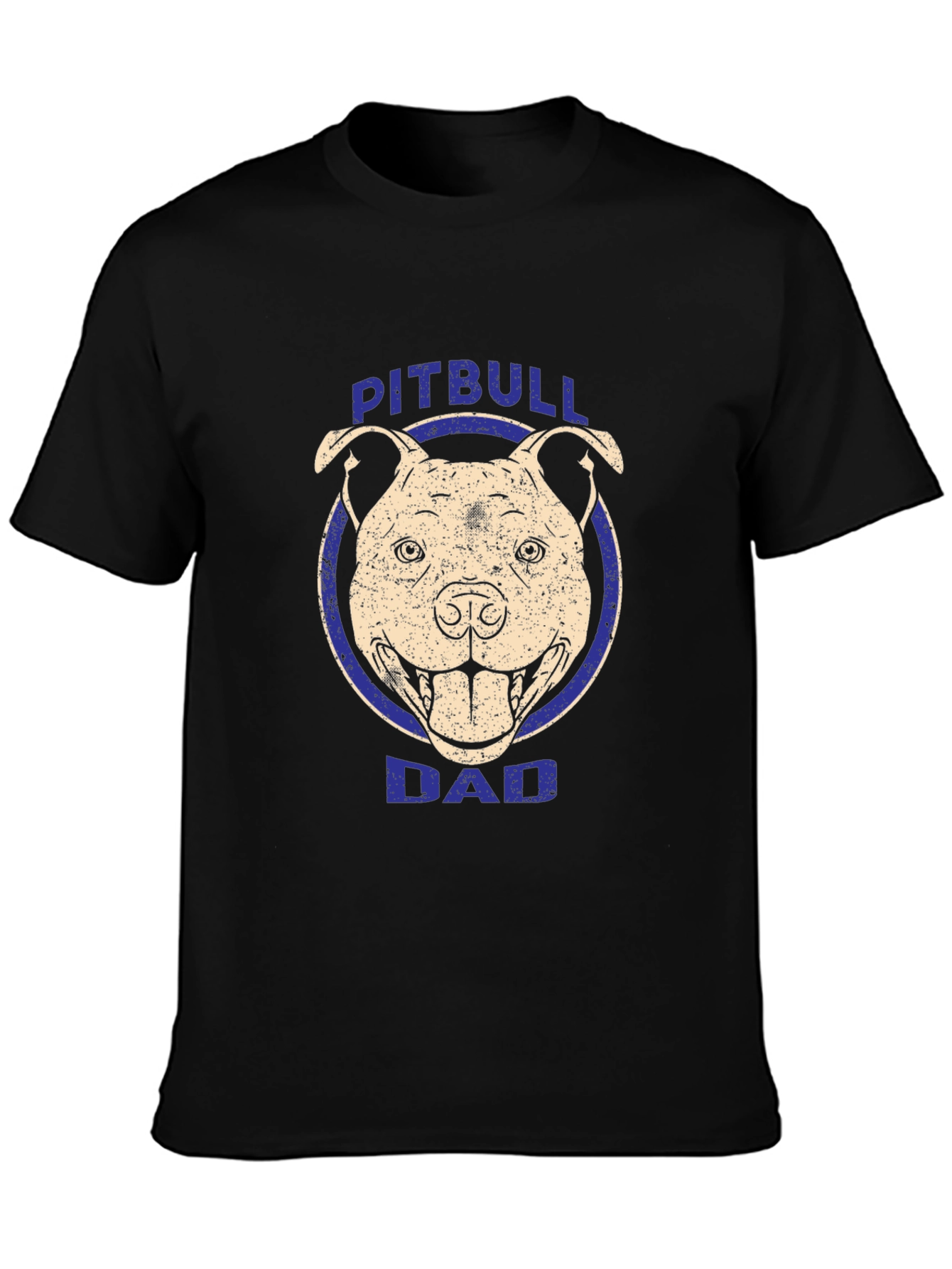 Pitbull Dad Graphic Tee - Black Cotton T-Shirt