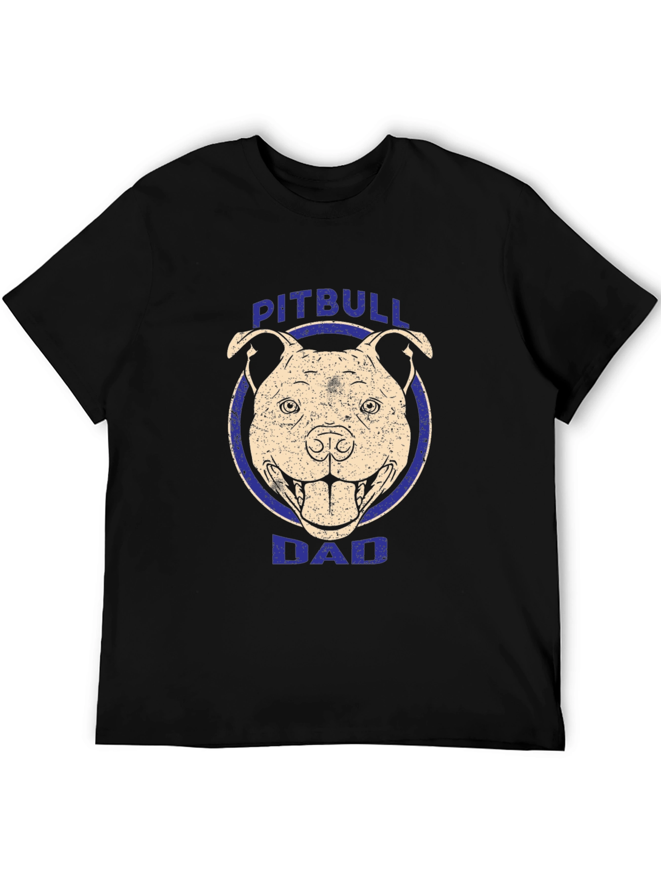 Pitbull Dad Graphic Tee - Black Cotton T-Shirt