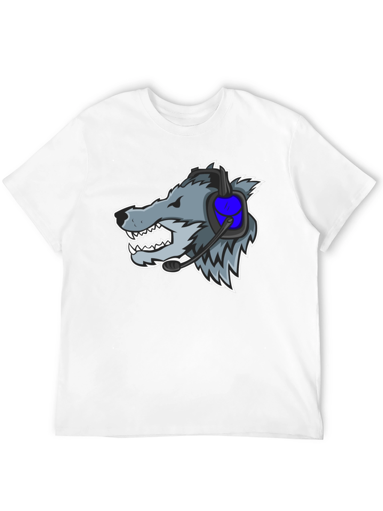 Gamer Wolf Graphic Tee - Black Cotton T-Shirt