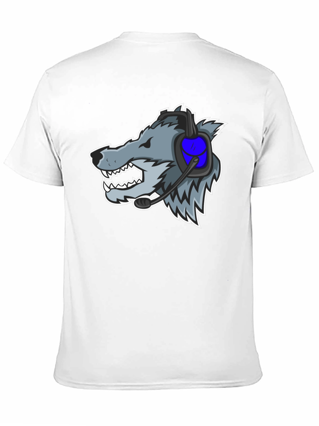Gamer Wolf Graphic Tee - Black Cotton T-Shirt
