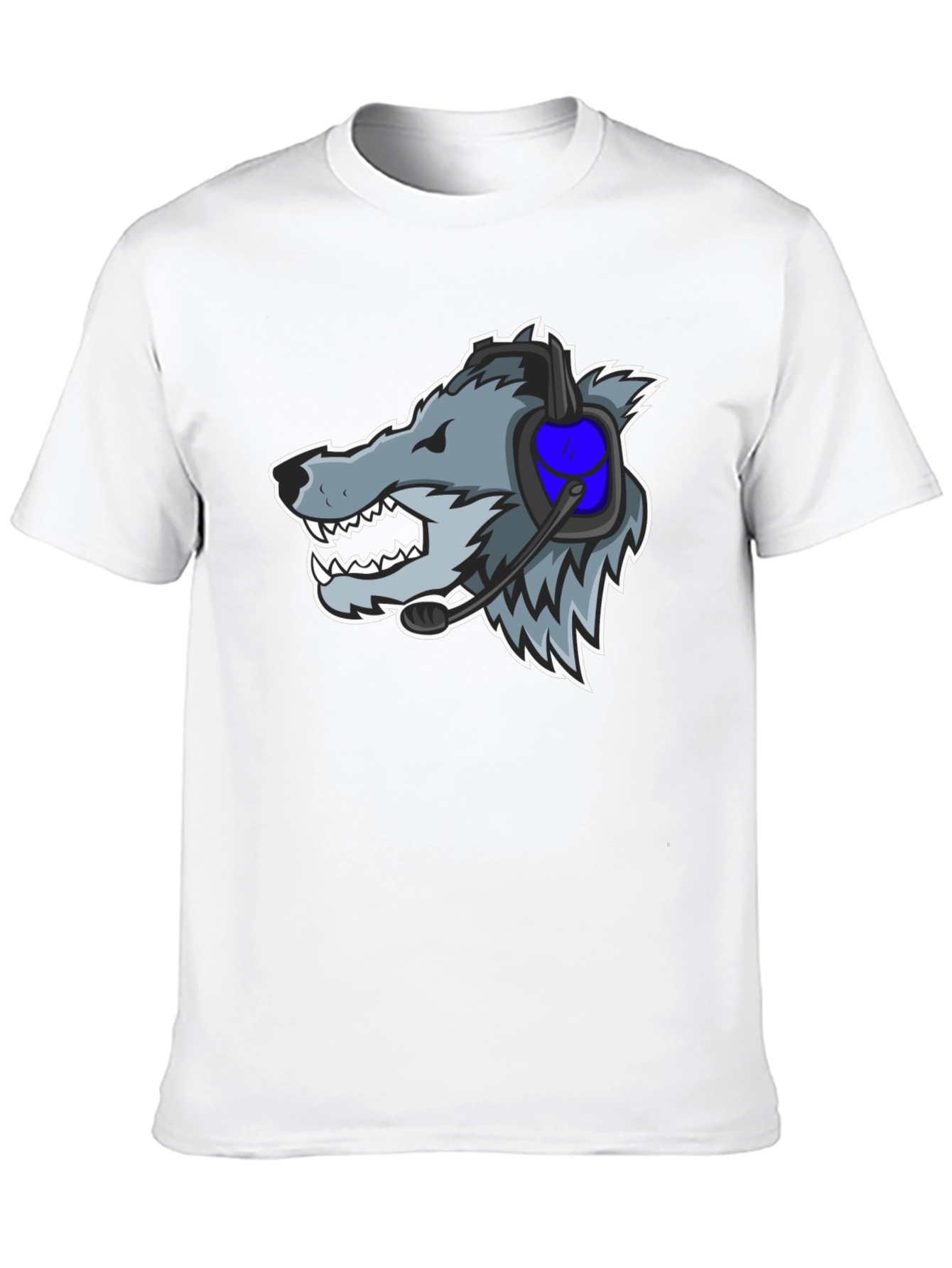 Gamer Wolf Graphic Tee - Black Cotton T-Shirt