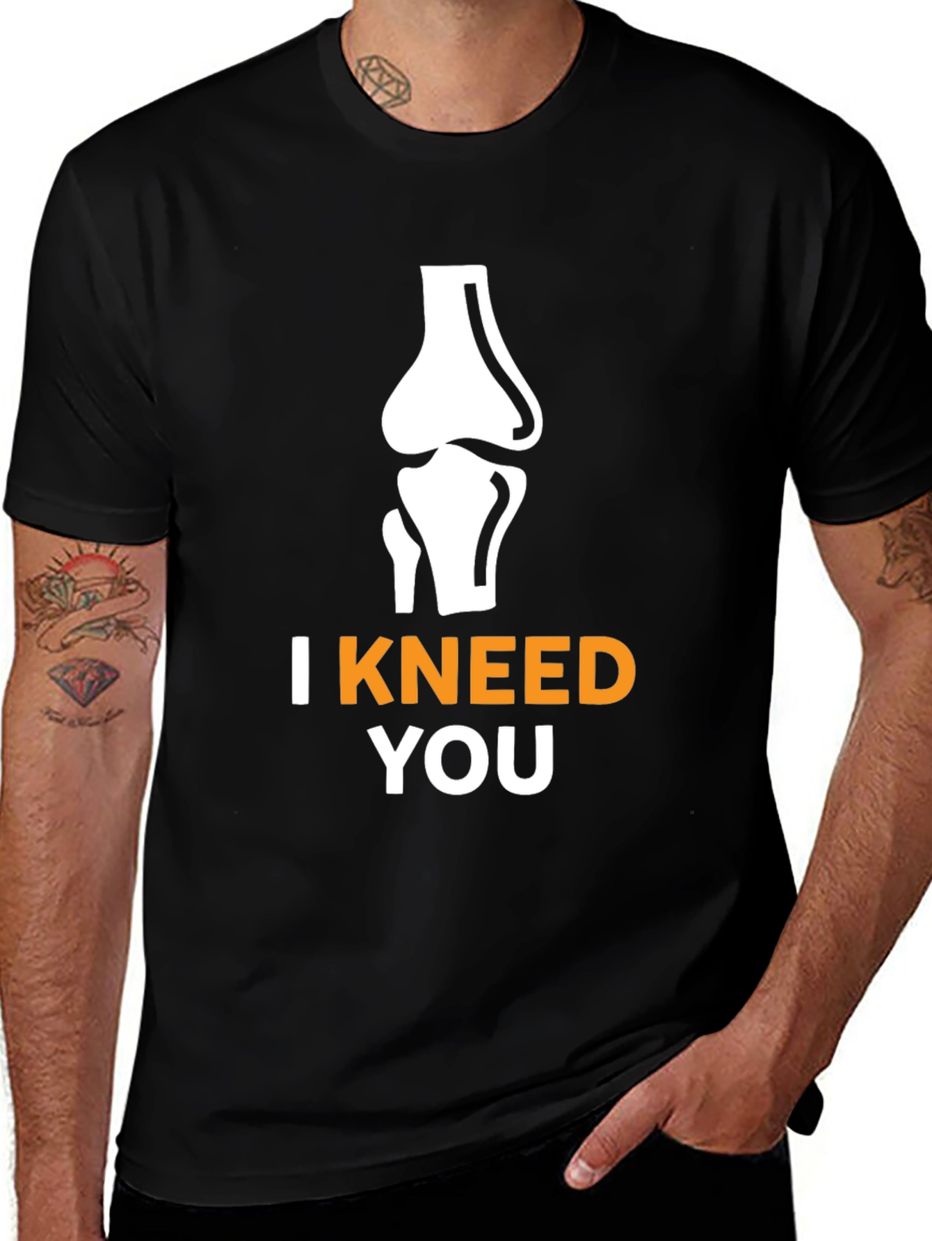 I Kneed You Funny Anatomy Pun Black T-Shirt