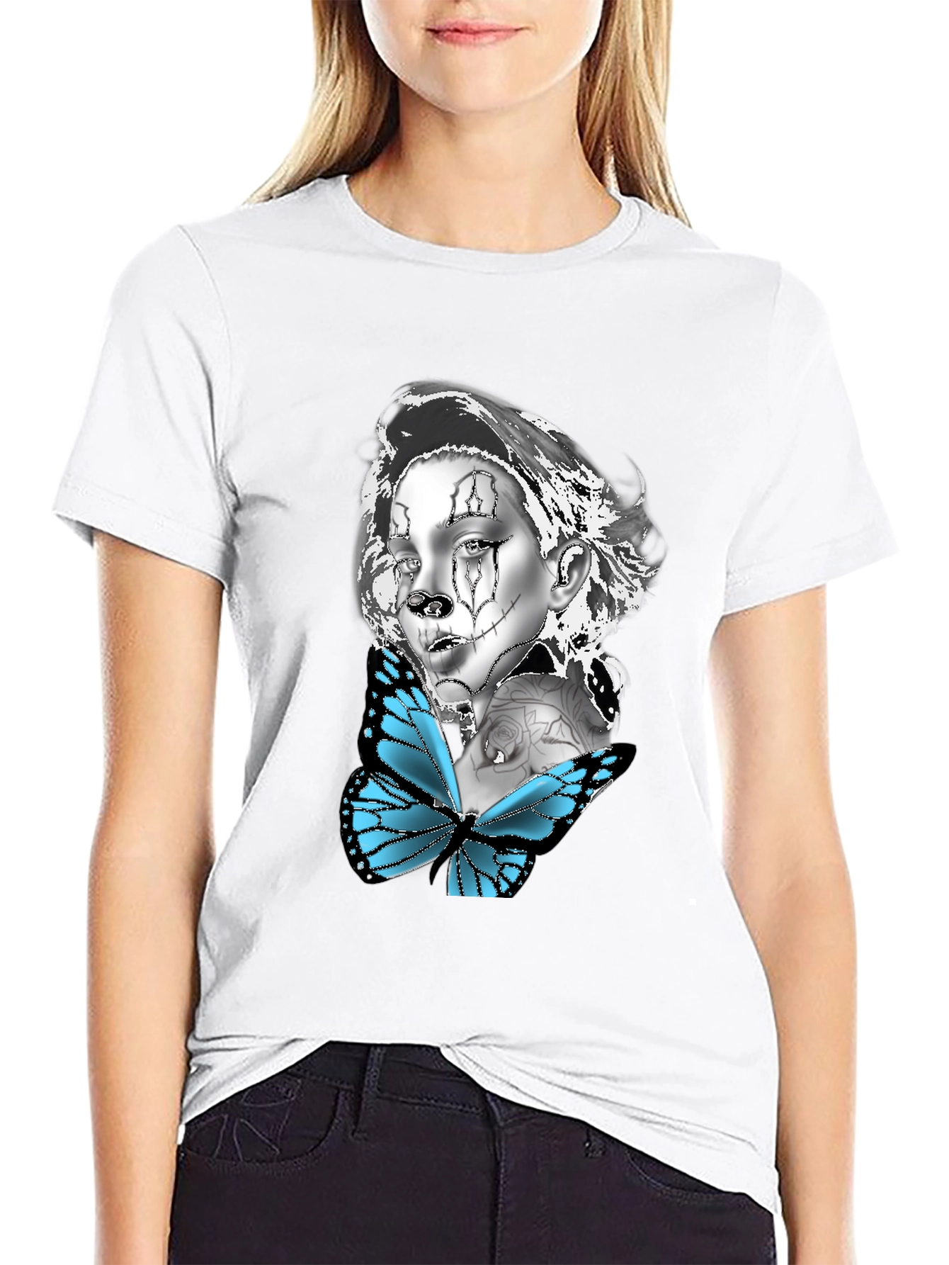 Clown Girl with Butterfly T-Shirt