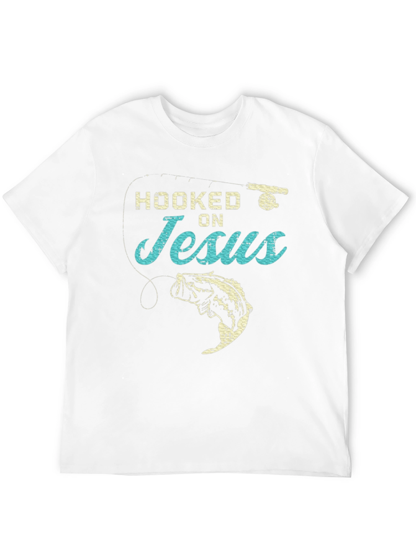 Hooked On Jesus Fishing Graphic T-Shirt