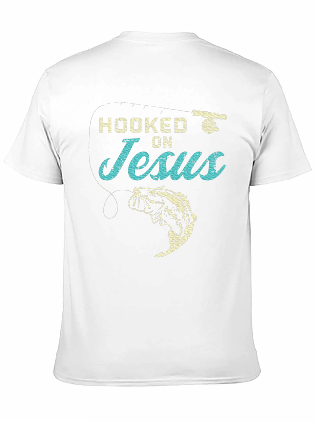Hooked On Jesus Fishing Graphic T-Shirt