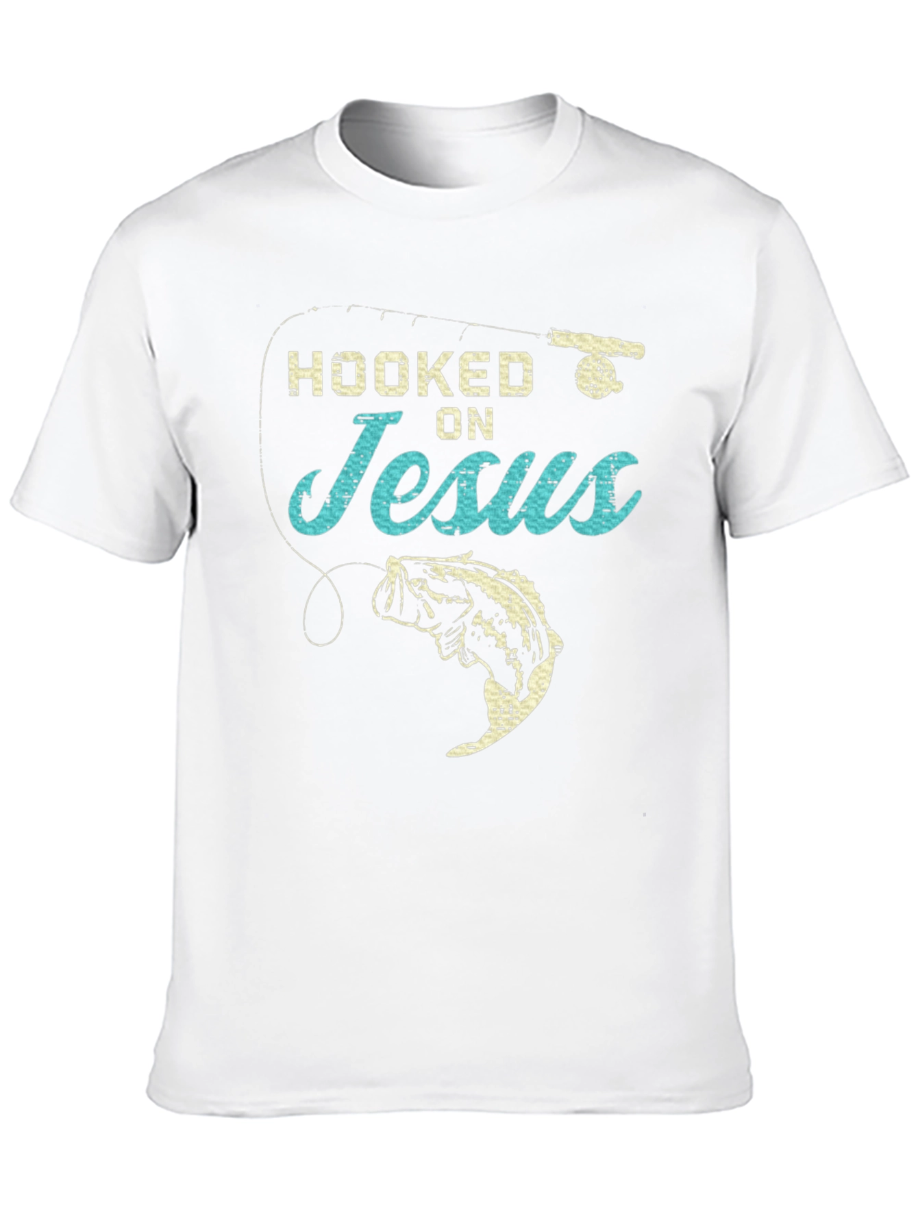 Hooked On Jesus Fishing Graphic T-Shirt