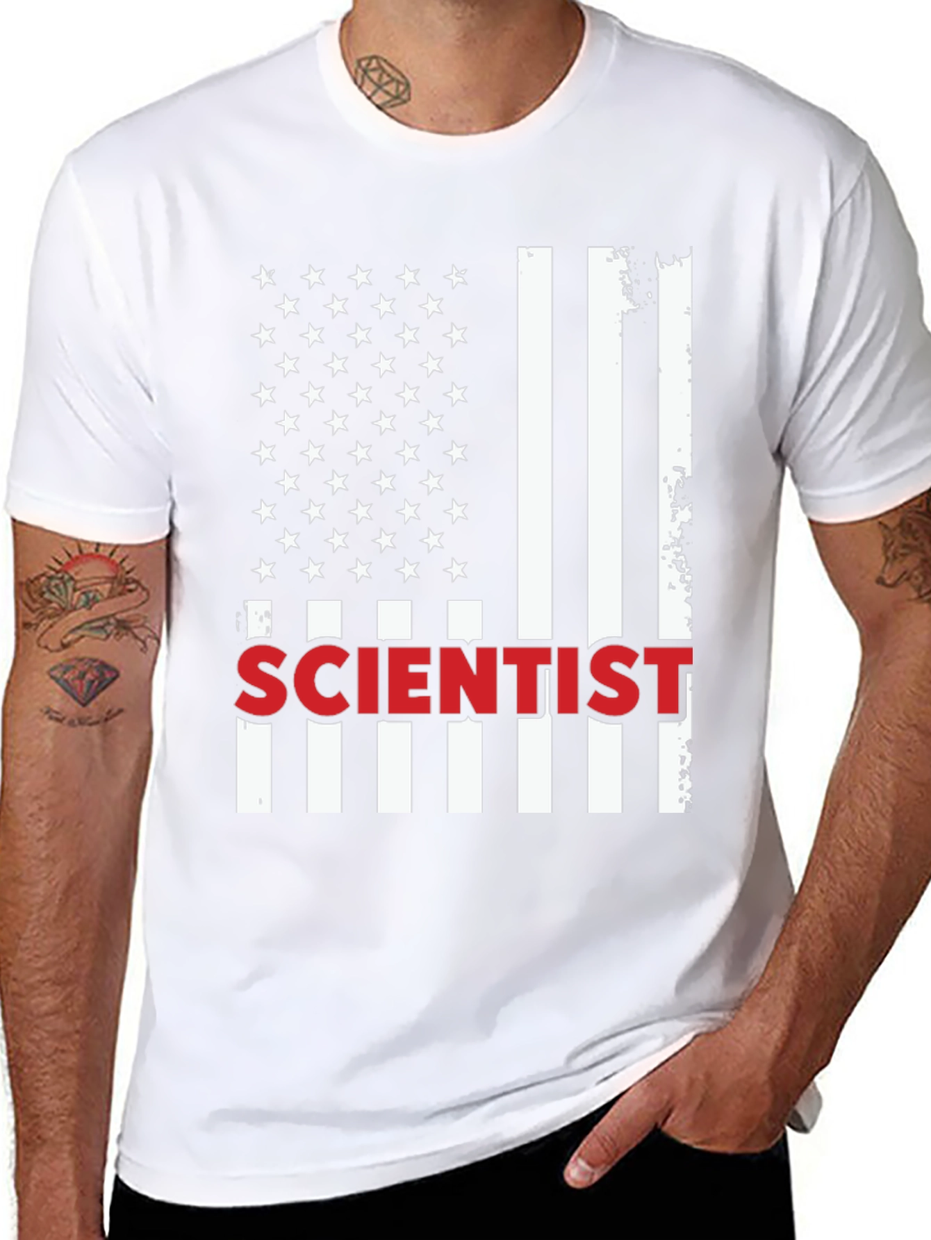 Scientist USA Flag Graphic T-Shirt