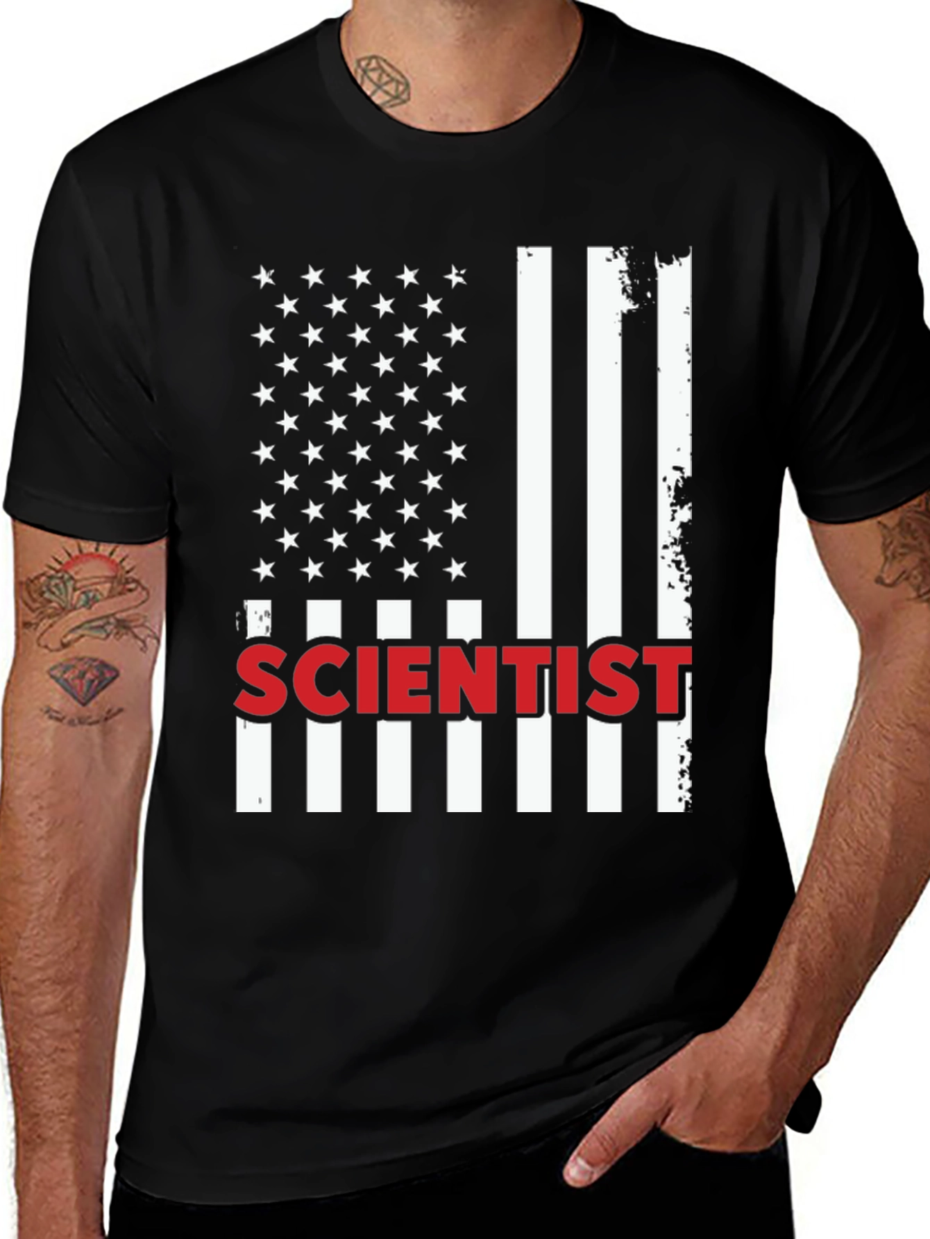 Scientist USA Flag Graphic T-Shirt