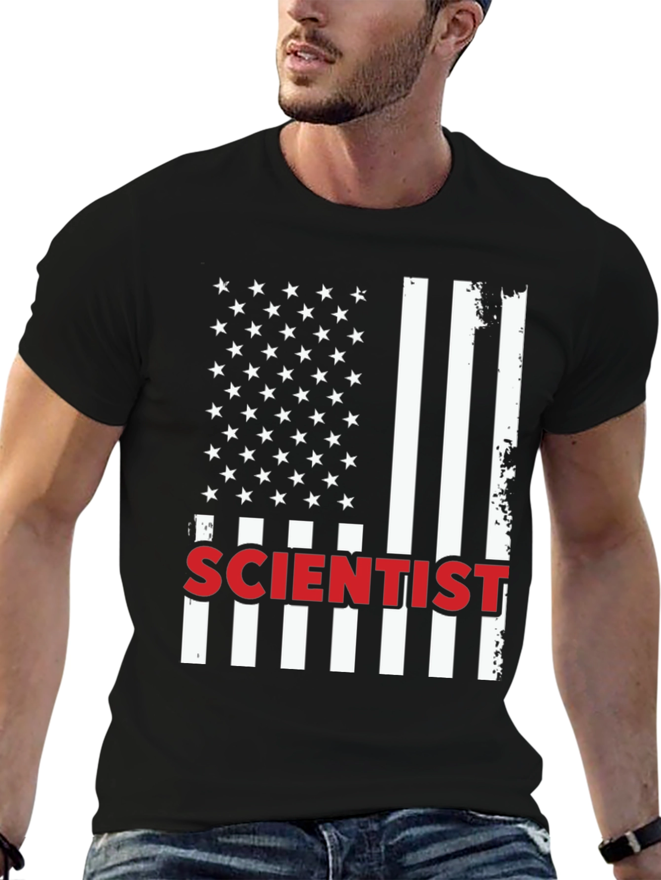 Scientist USA Flag Graphic T-Shirt
