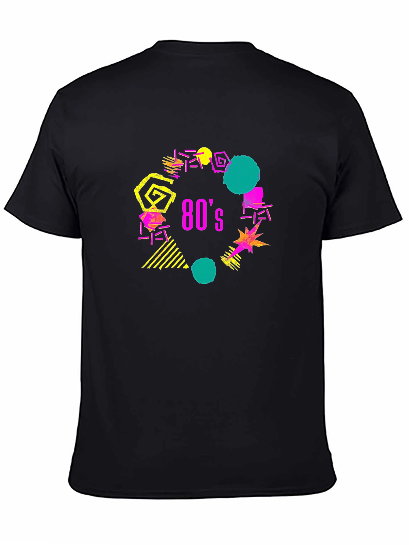 Retro 80s Style Graphic Tee - Black