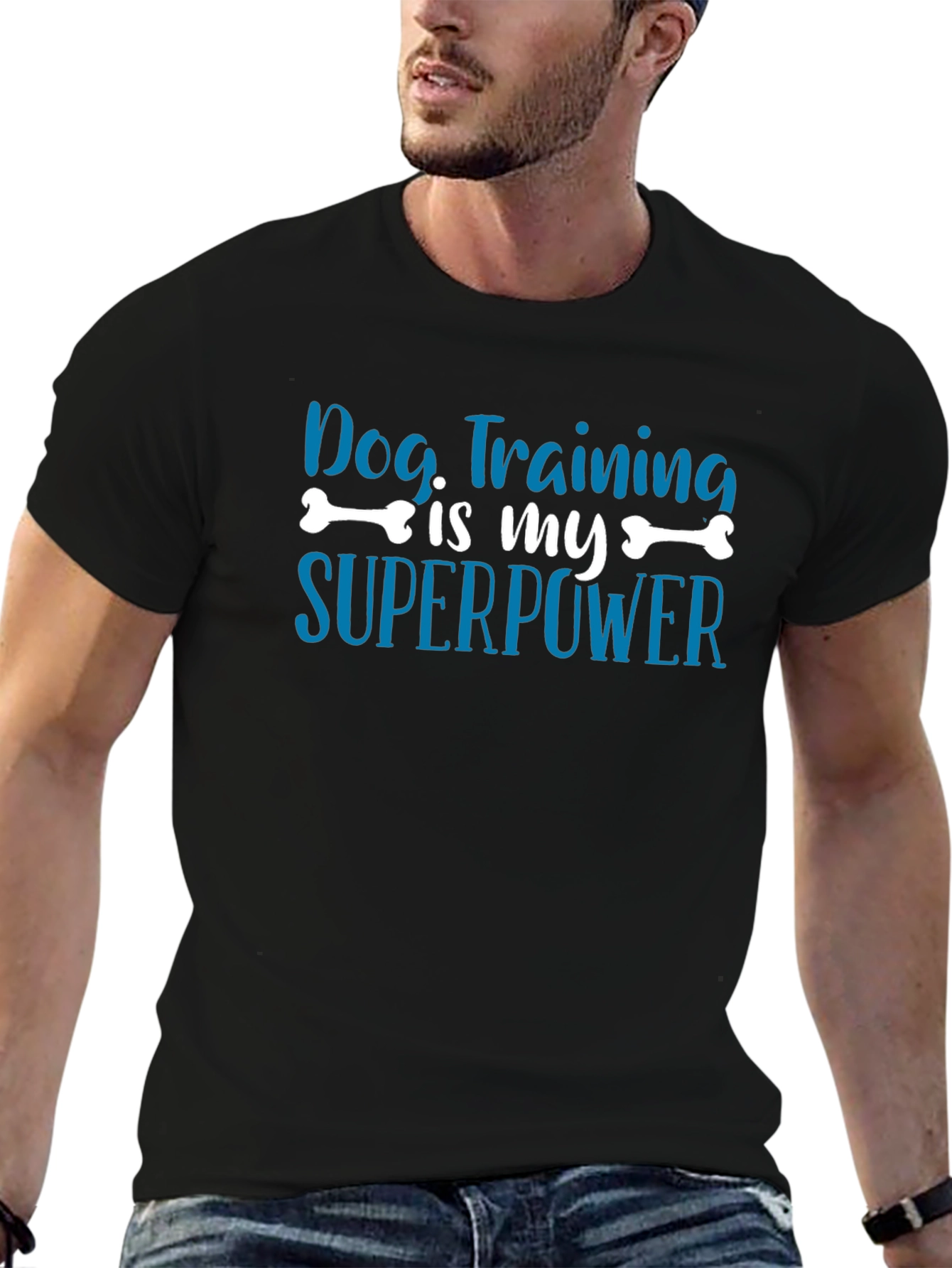 Dog Training is My Superpower Black T-Shirt