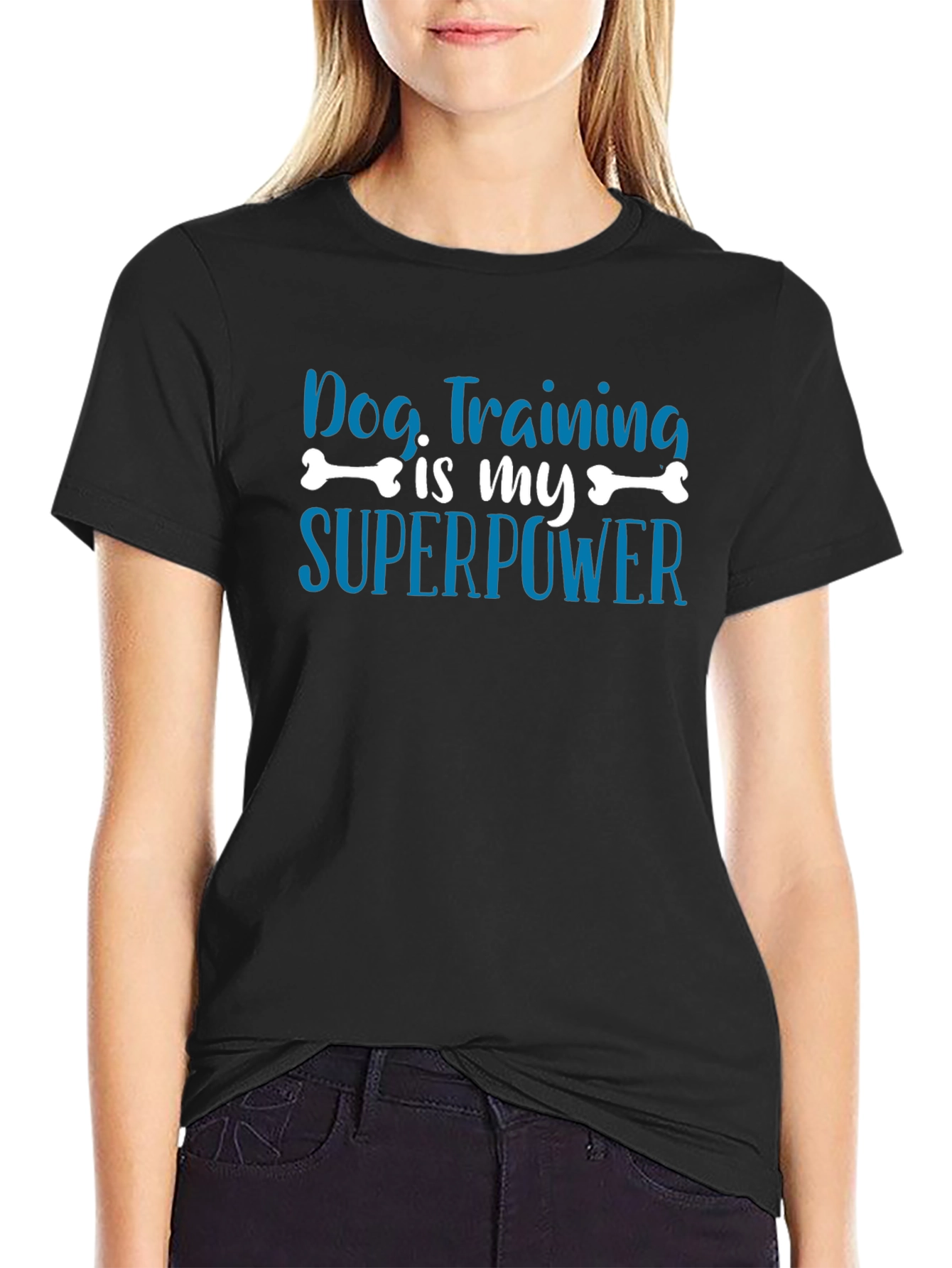 Dog Training is My Superpower Black T-Shirt