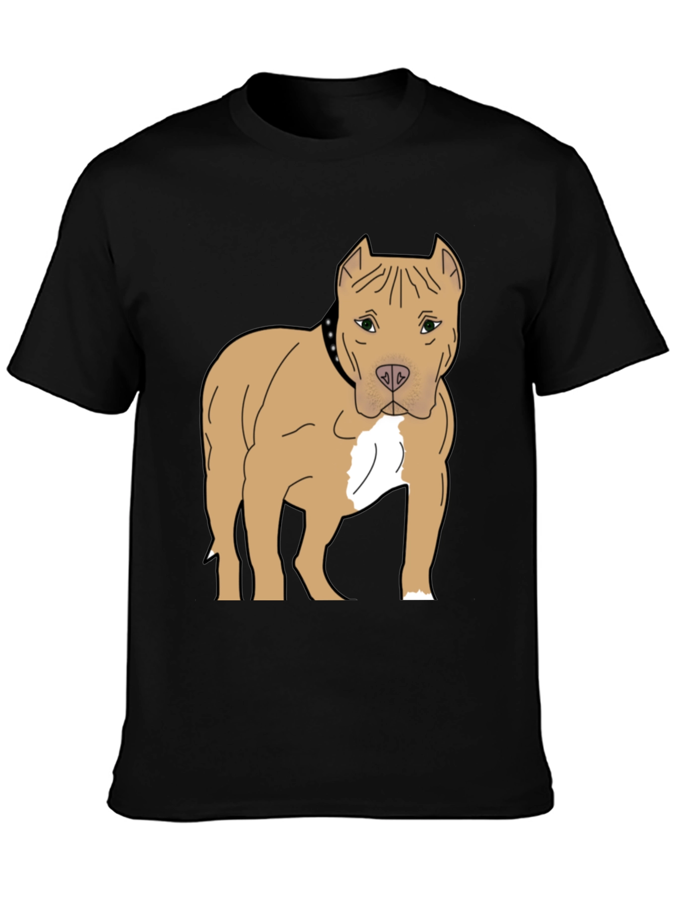 Pitbull Dog Graphic T-Shirt - Black Cotton Tee