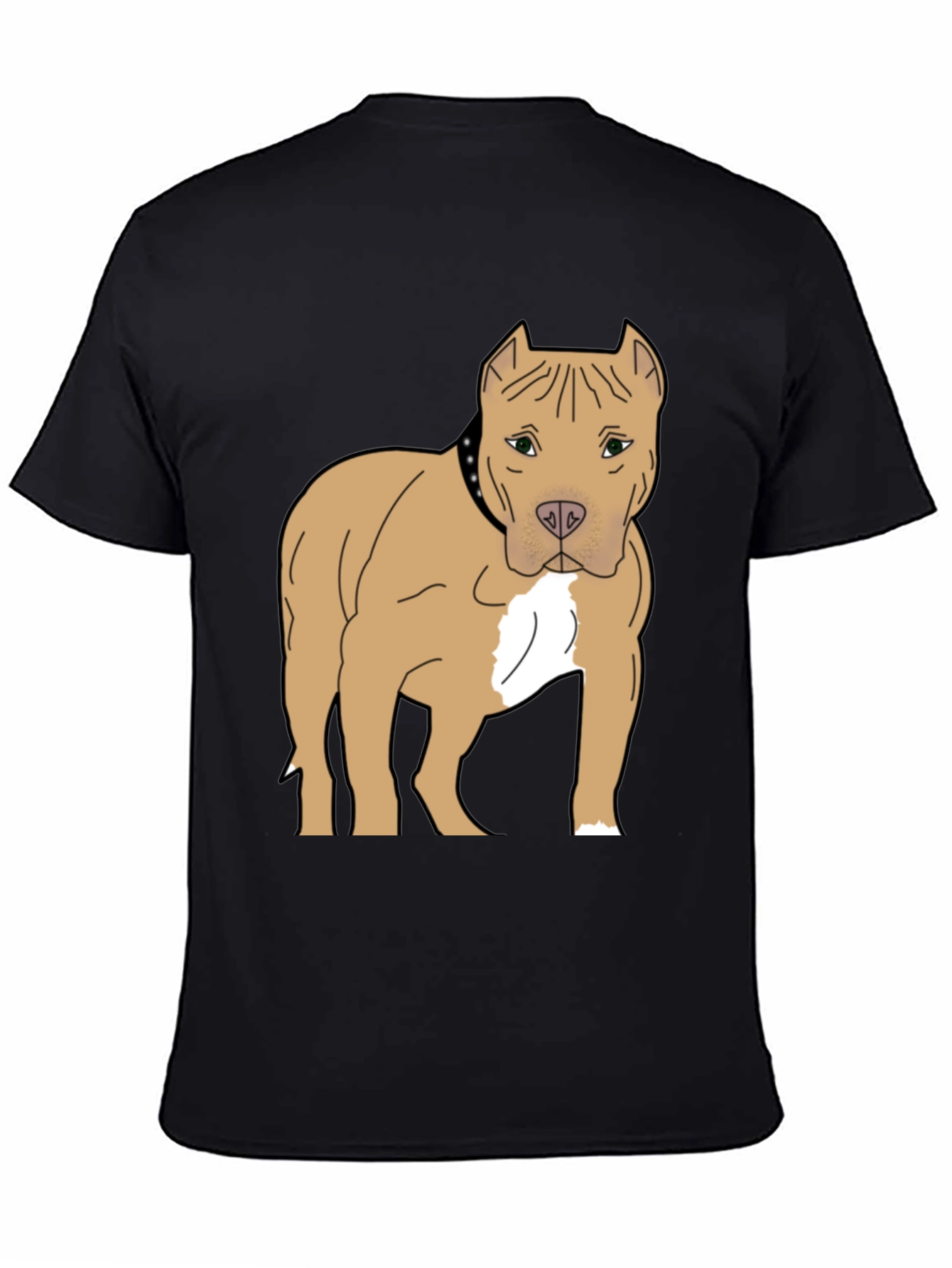 Pitbull Dog Graphic T-Shirt - Black Cotton Tee