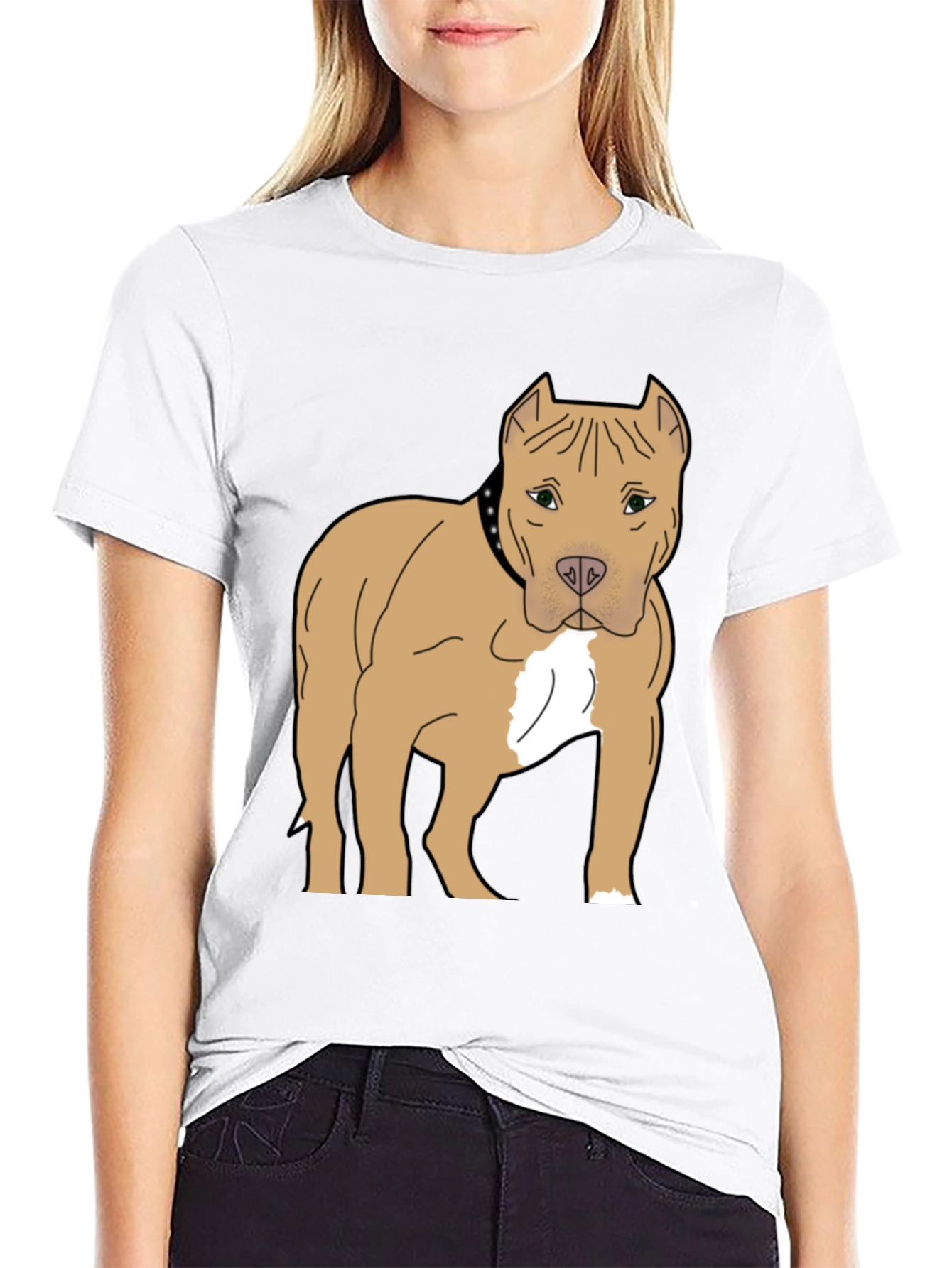 Pitbull Dog Graphic T-Shirt - Black Cotton Tee