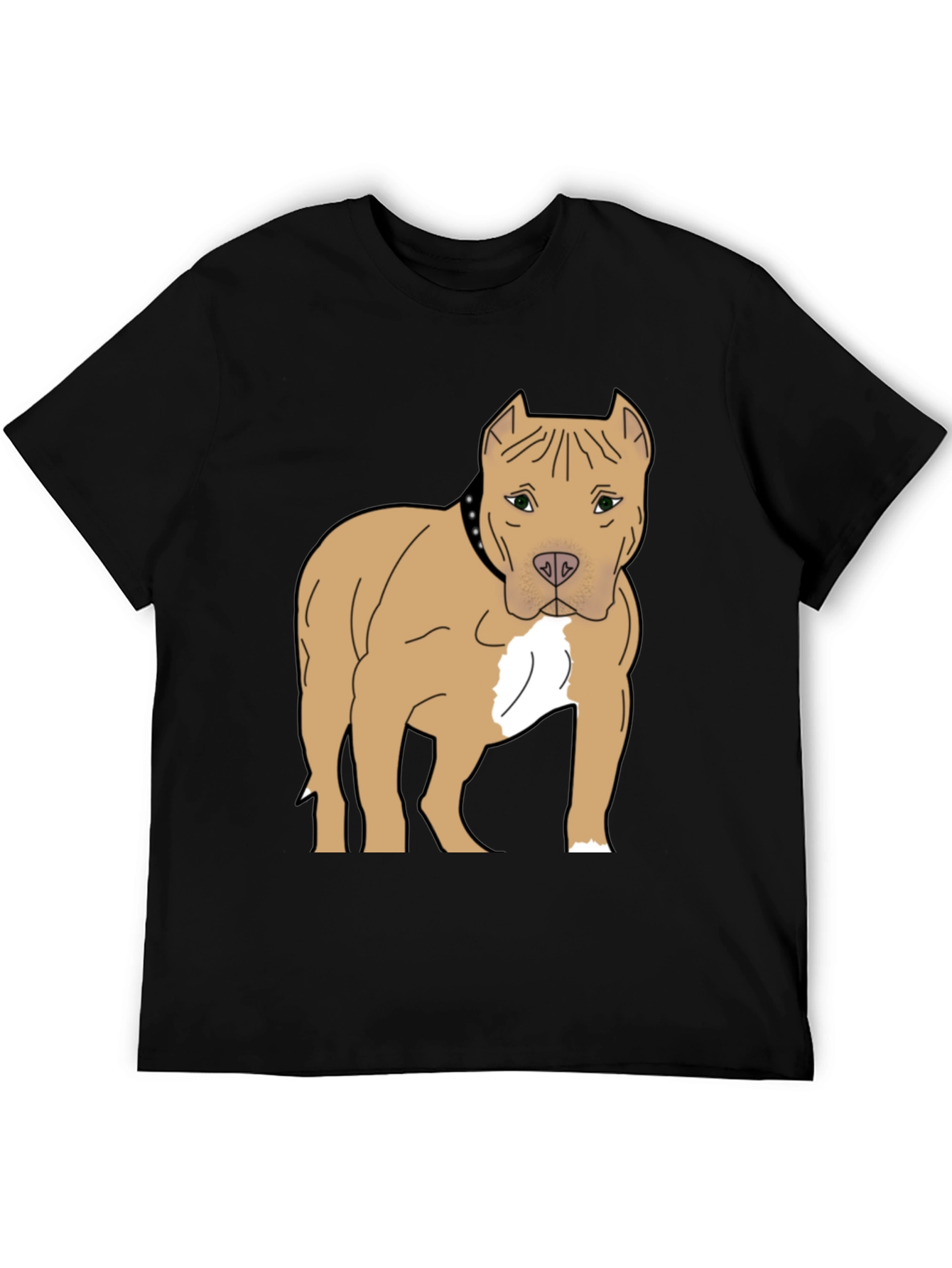 Pitbull Dog Graphic T-Shirt - Black Cotton Tee