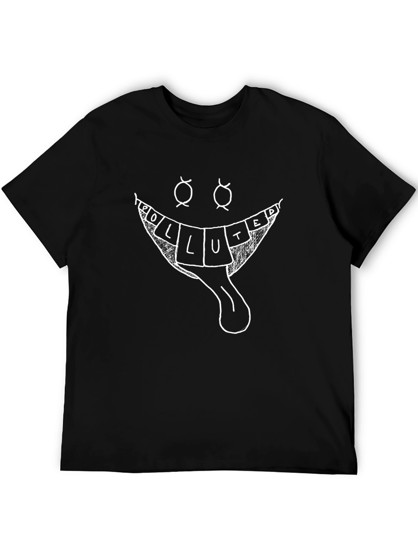 Polluted Graphic Print Black T-Shirt